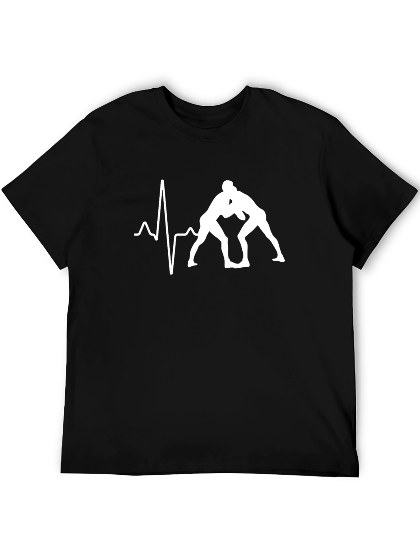 Wrestling Heartbeat T-Shirt - Black