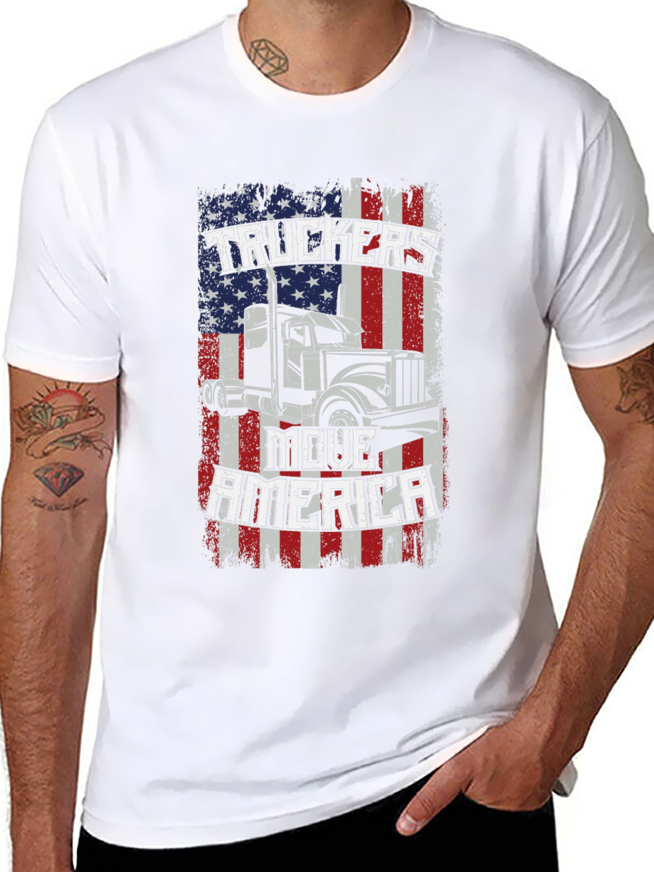 Truckers Move America Black T-Shirt