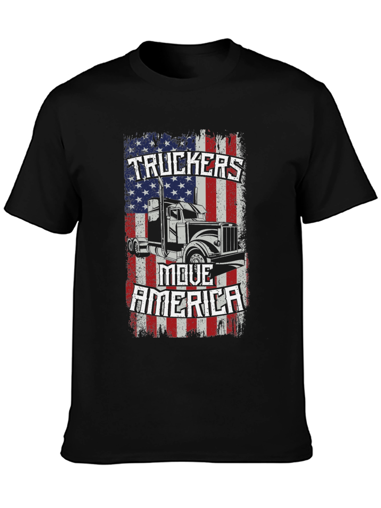 Truckers Move America Black T-Shirt