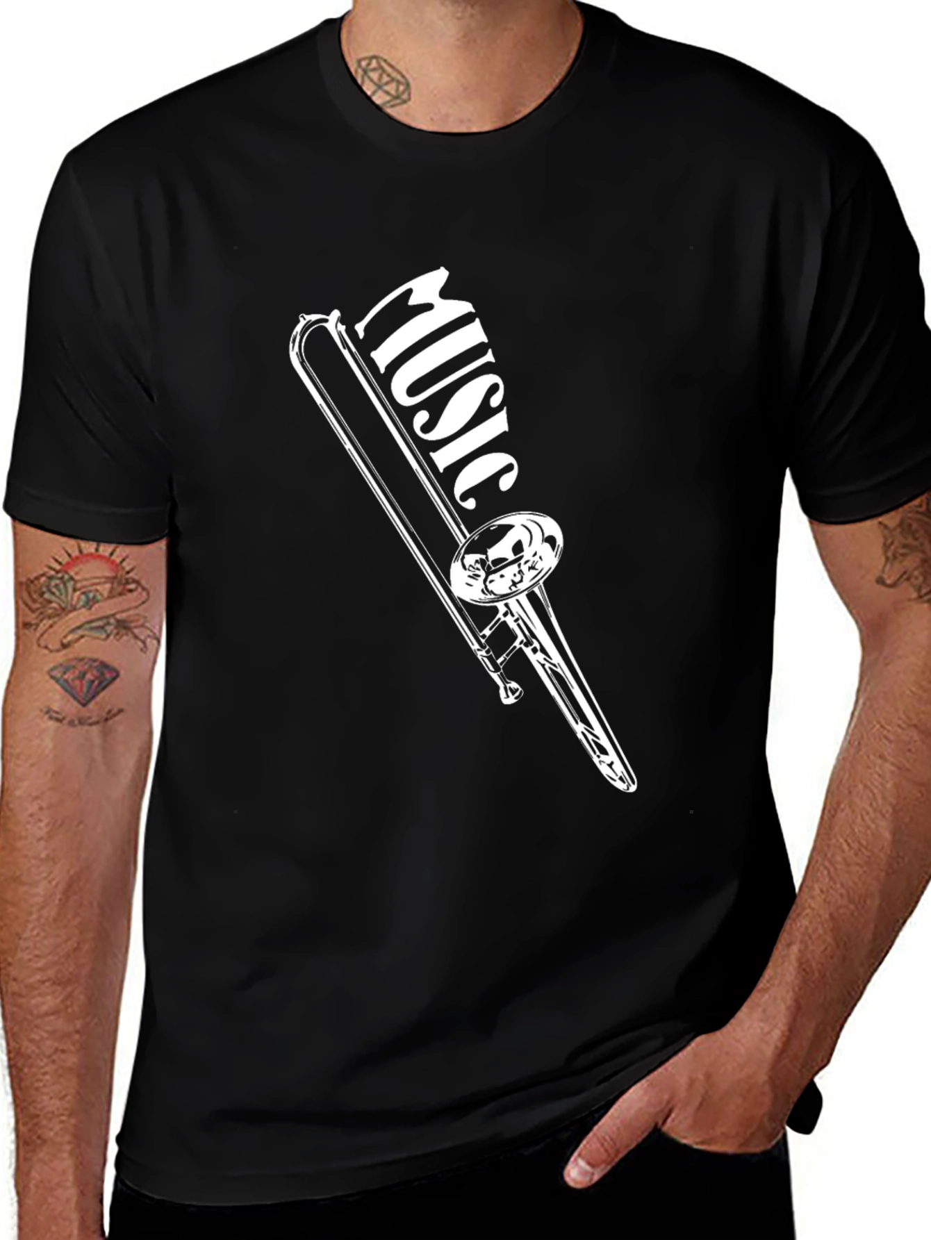 Music Trombone Black T-Shirt