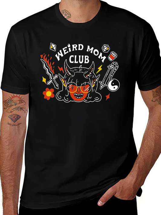 Weird Mom Club Graphic Tee - Black Cotton