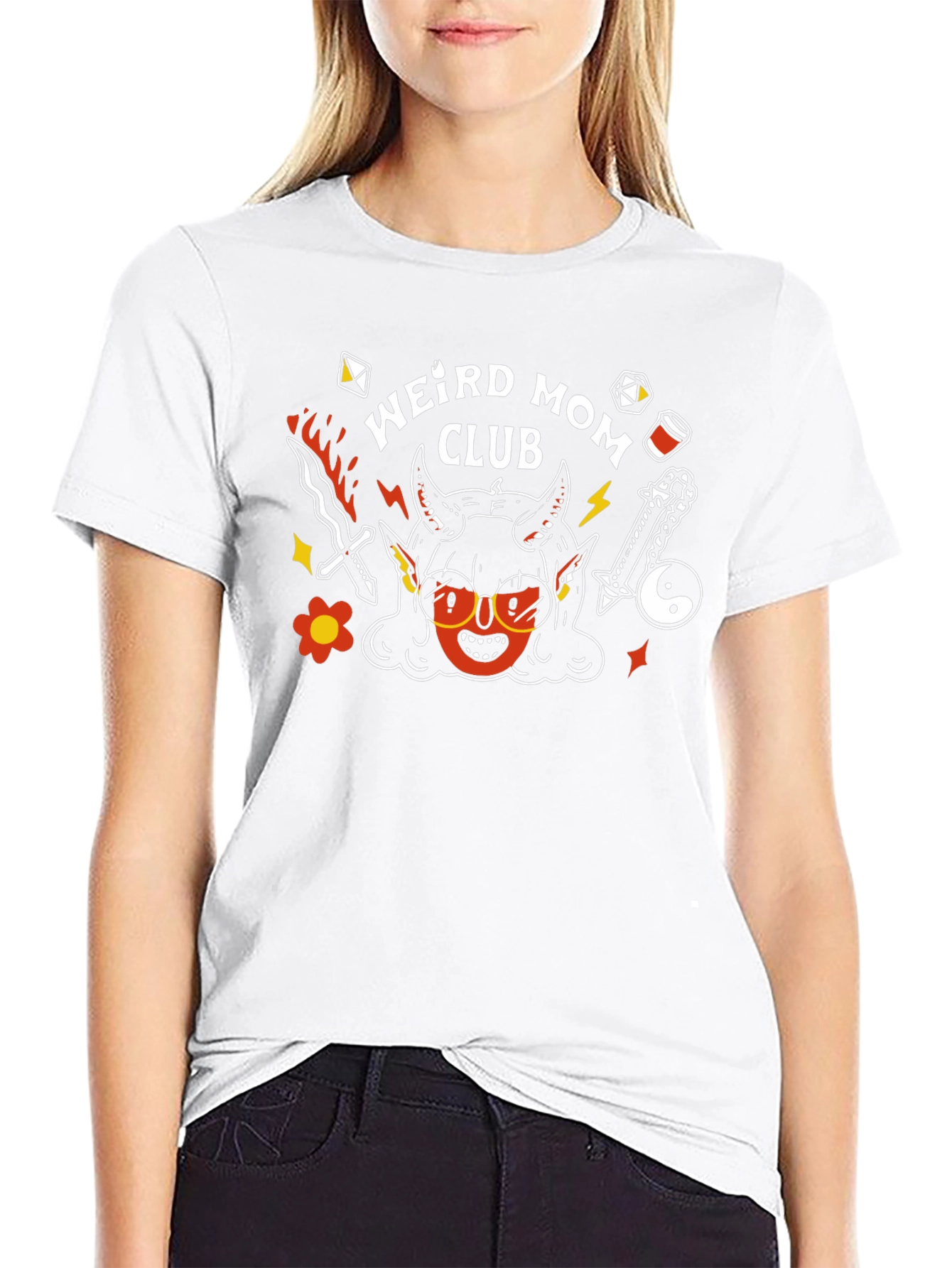 Weird Mom Club Graphic Tee - Black Cotton