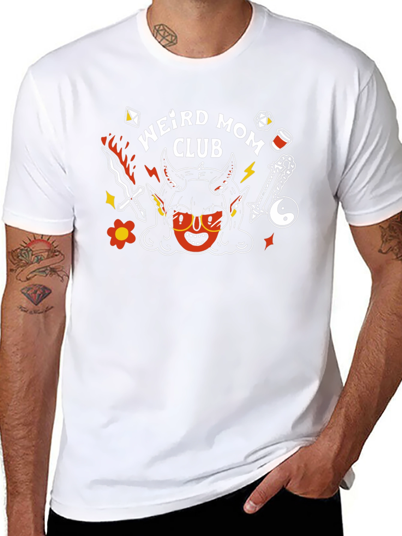 Weird Mom Club Graphic Tee - Black Cotton