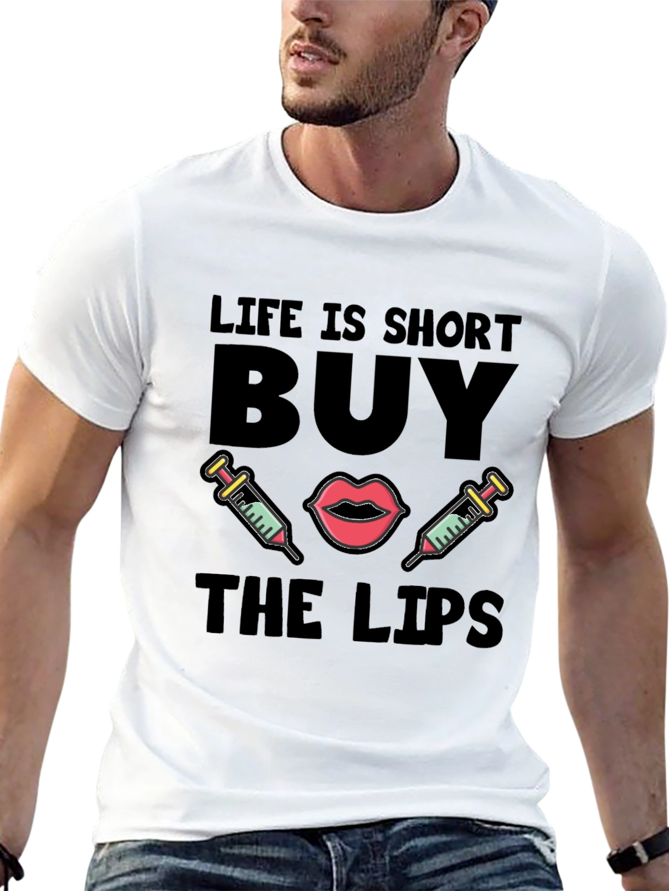Life is Short Buy The Lips Graphic Tee