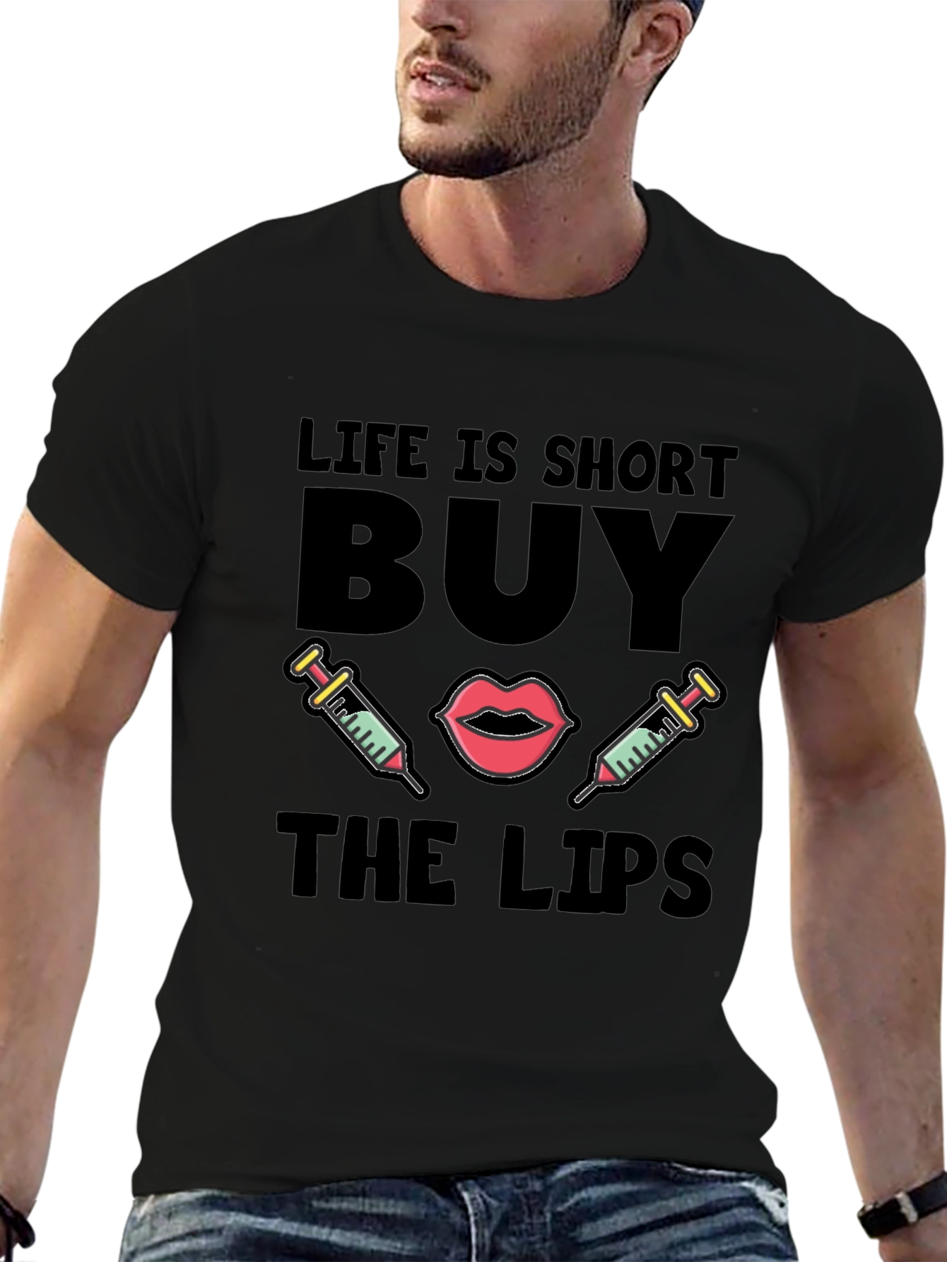 Life is Short Buy The Lips Graphic Tee