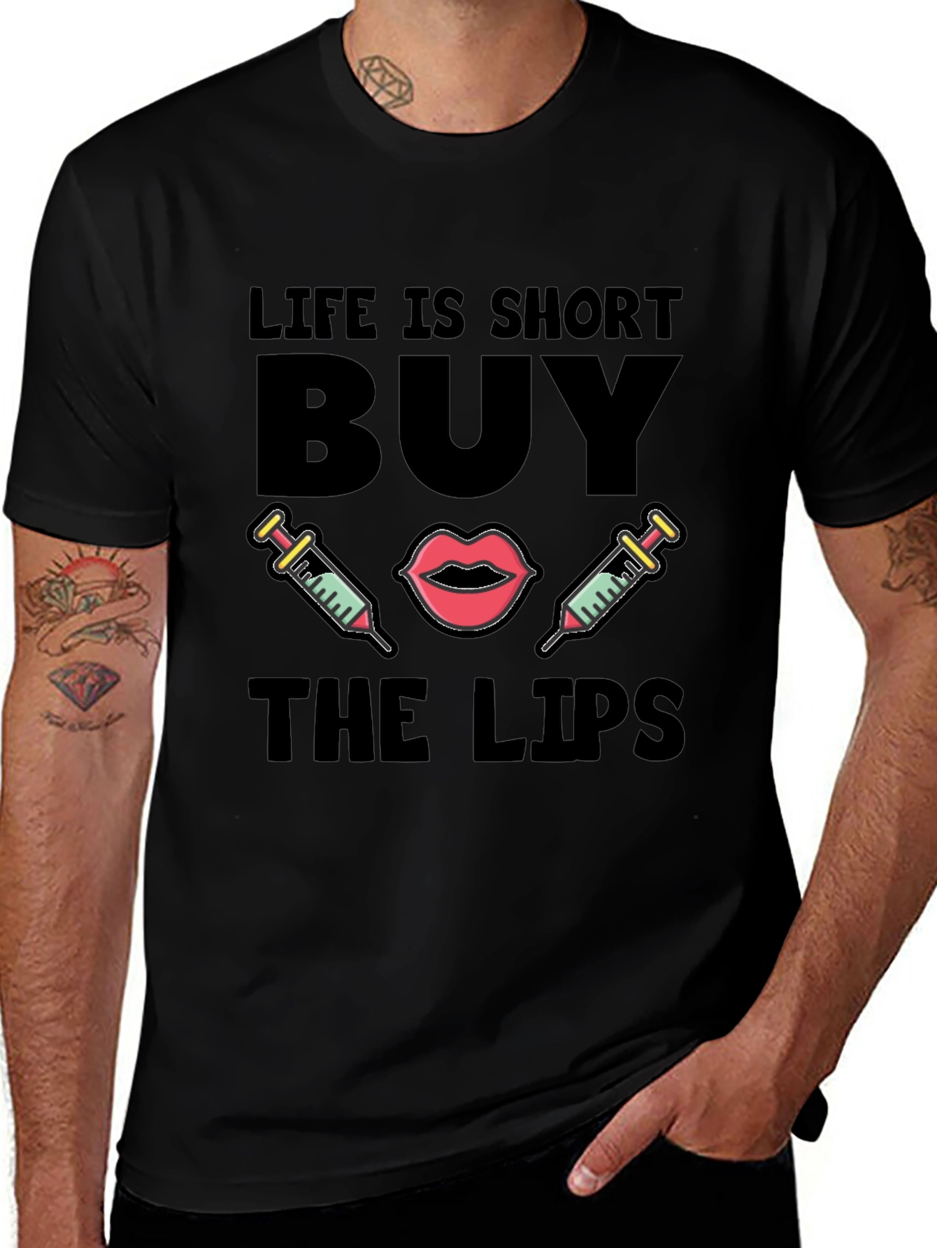Life is Short Buy The Lips Graphic Tee