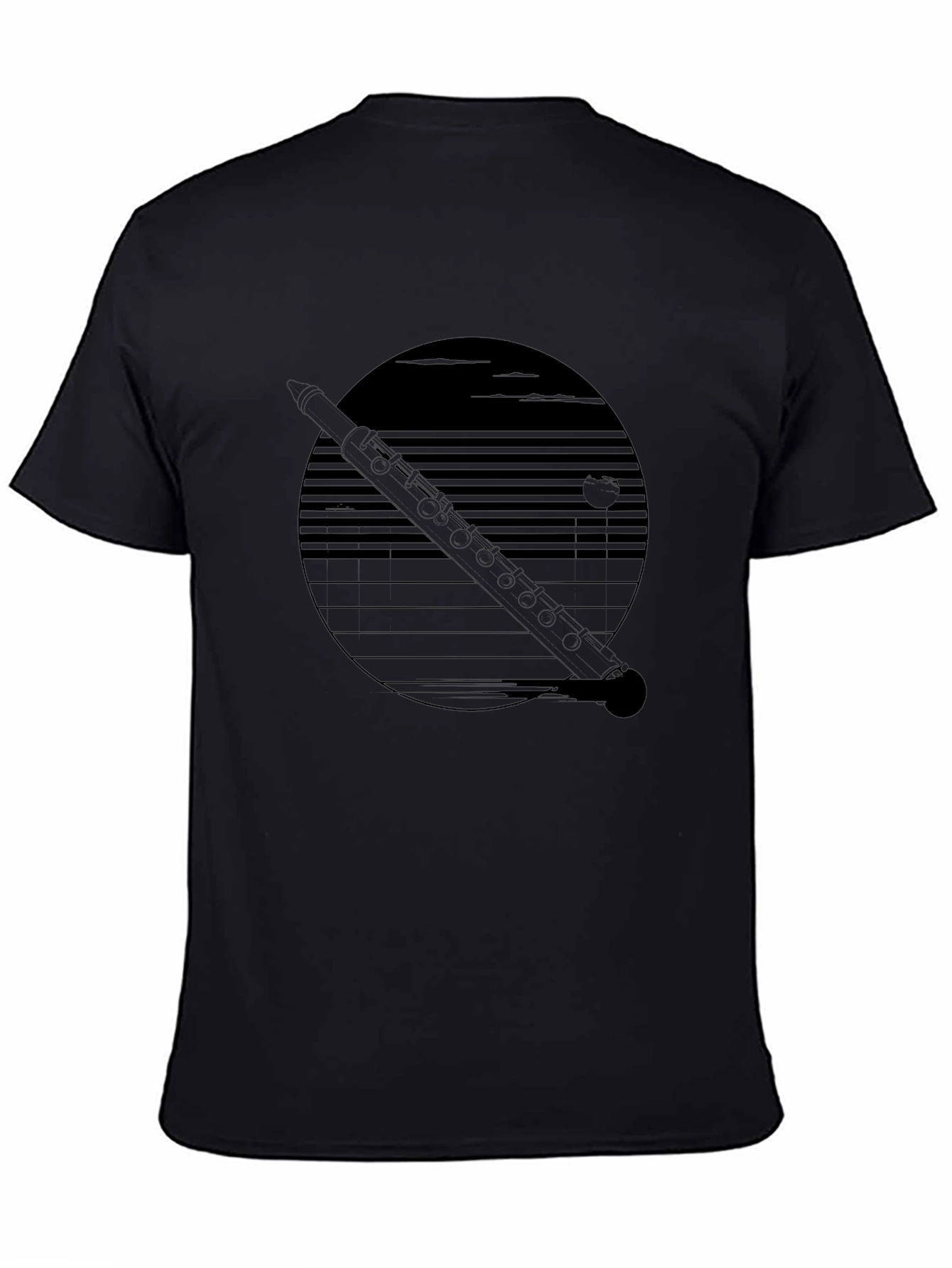 Retro Flute Graphic Tee - Black