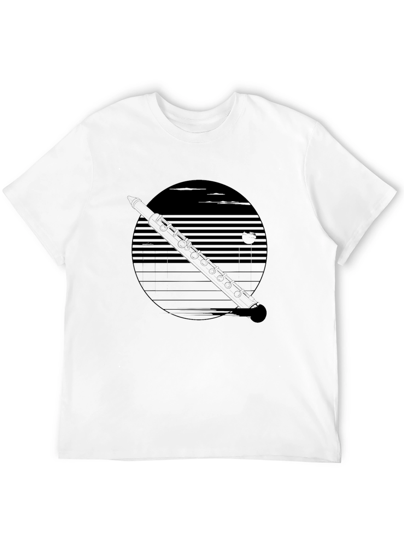 Retro Flute Graphic Tee - Black