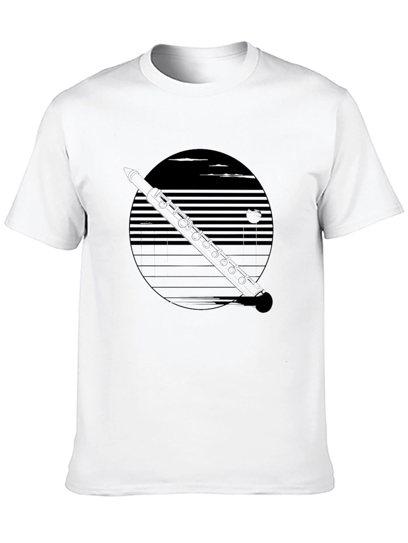 Retro Flute Graphic Tee - Black