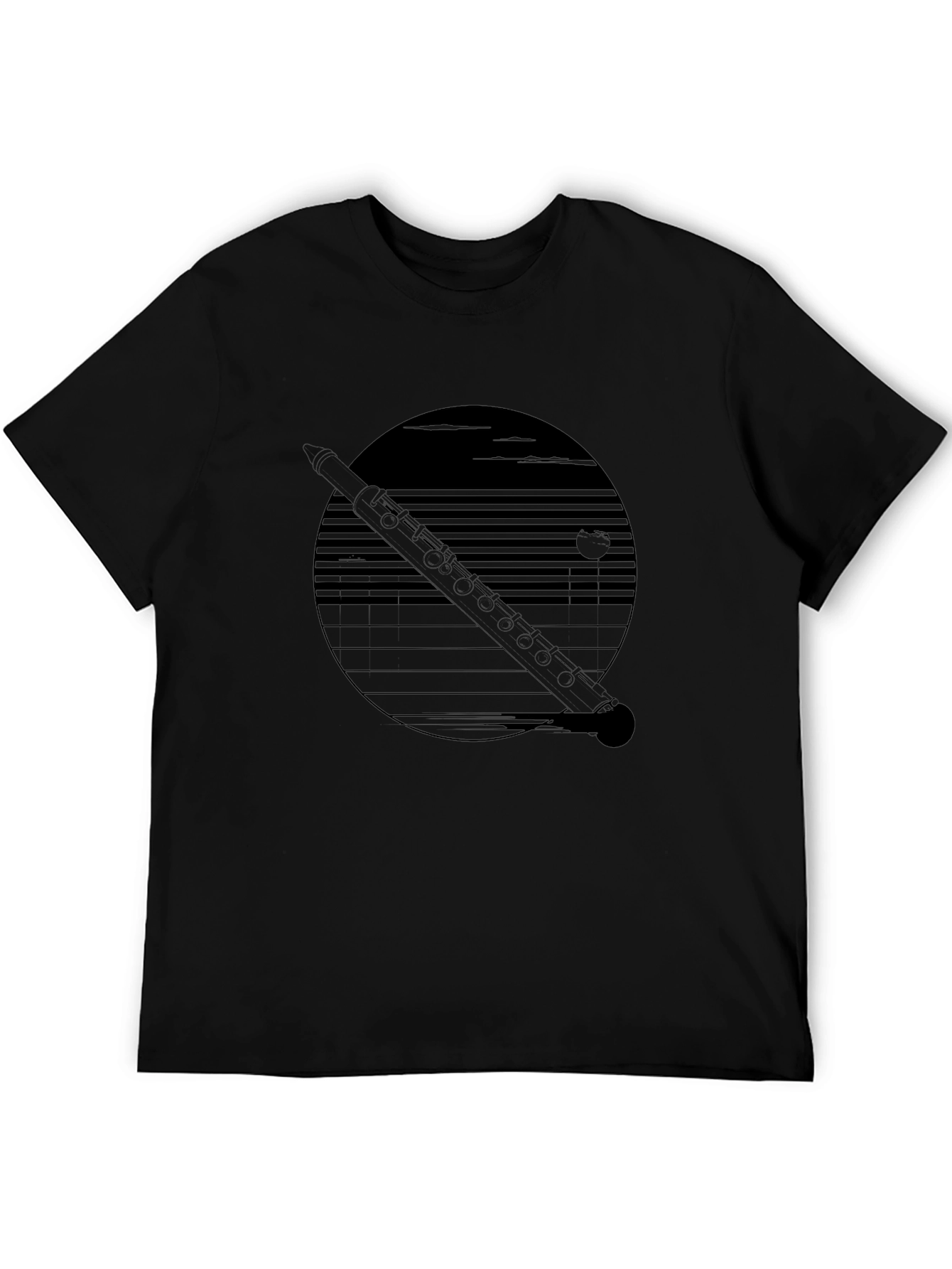 Retro Flute Graphic Tee - Black