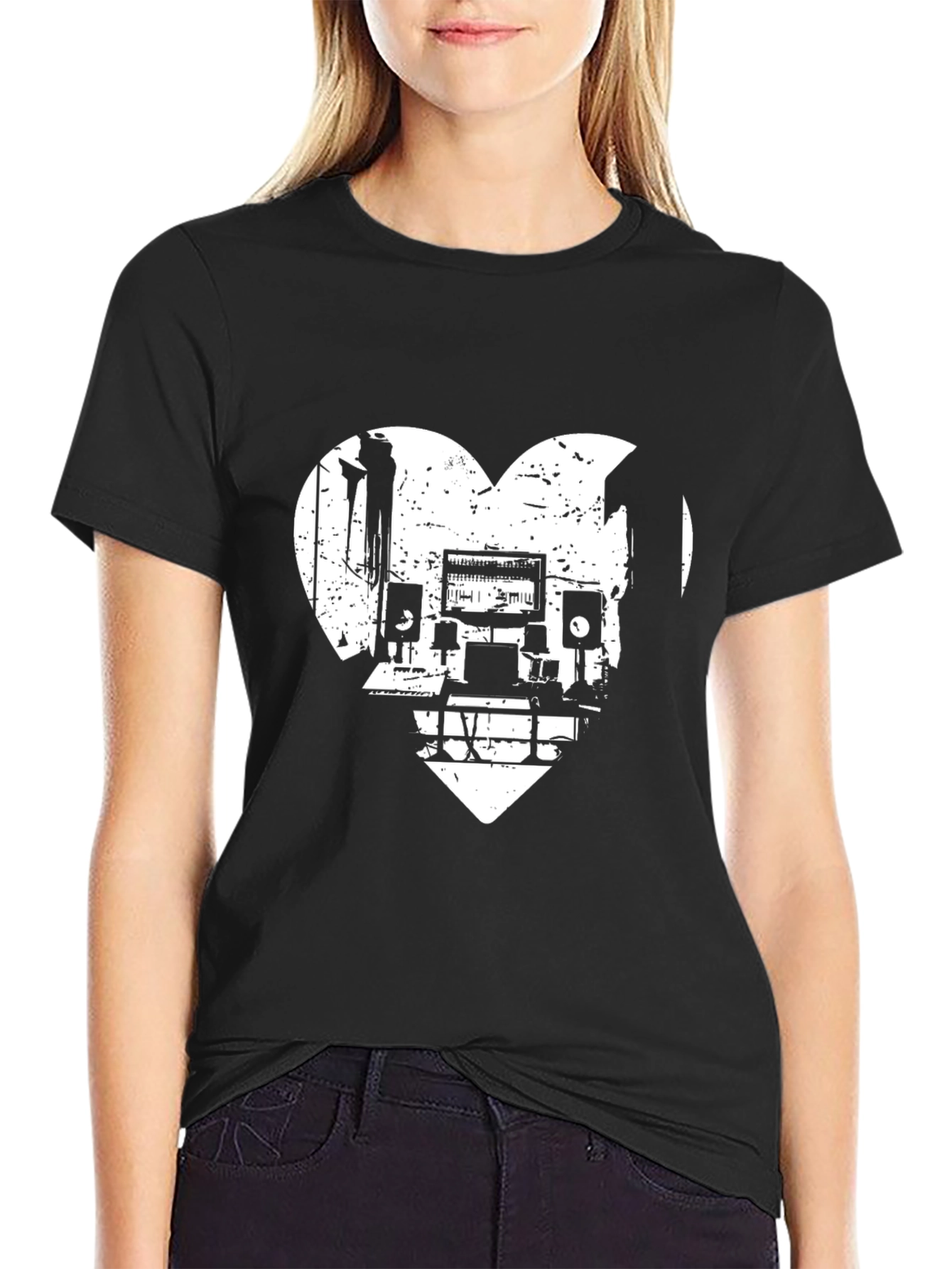 Music Studio Heart Graphic Tee