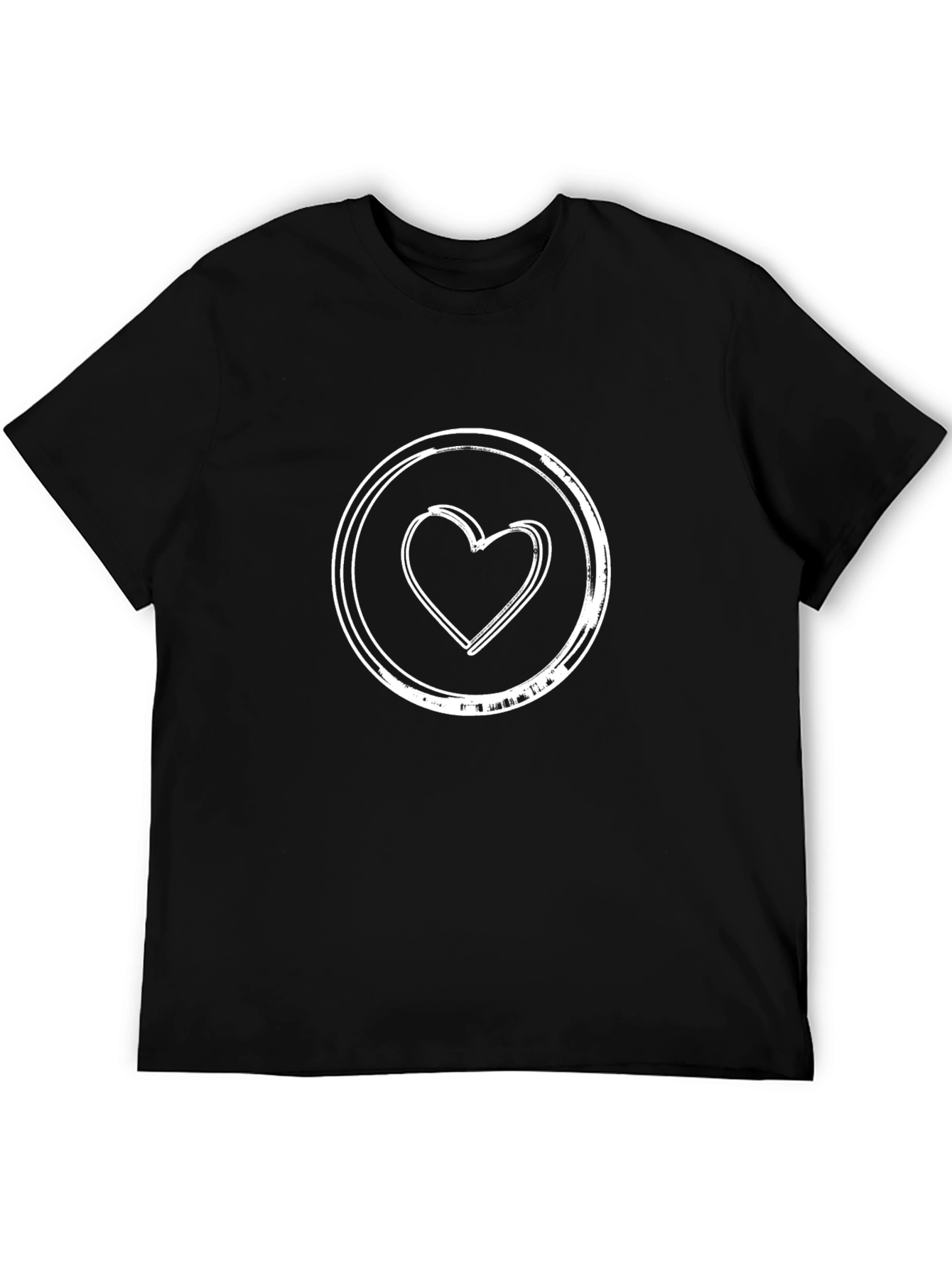 Heart Circle Graphic Tee - Casual Style