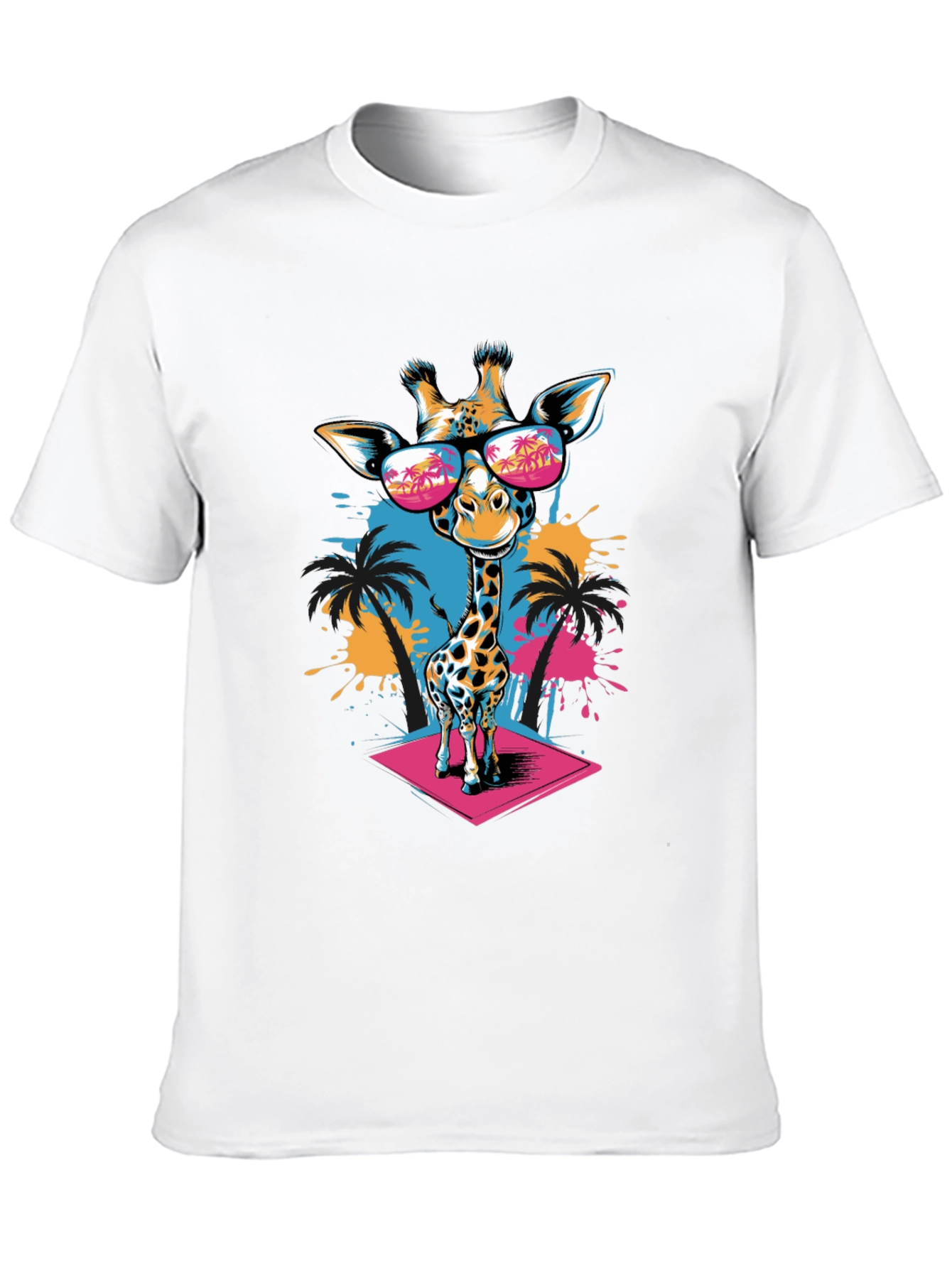 Cool Giraffe Graphic Tee - Tropical Vibes
