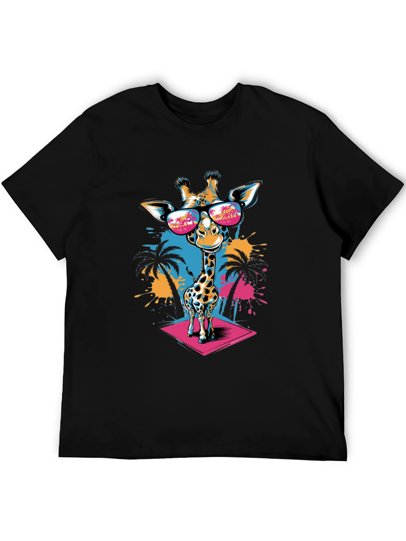 Cool Giraffe Graphic Tee - Tropical Vibes
