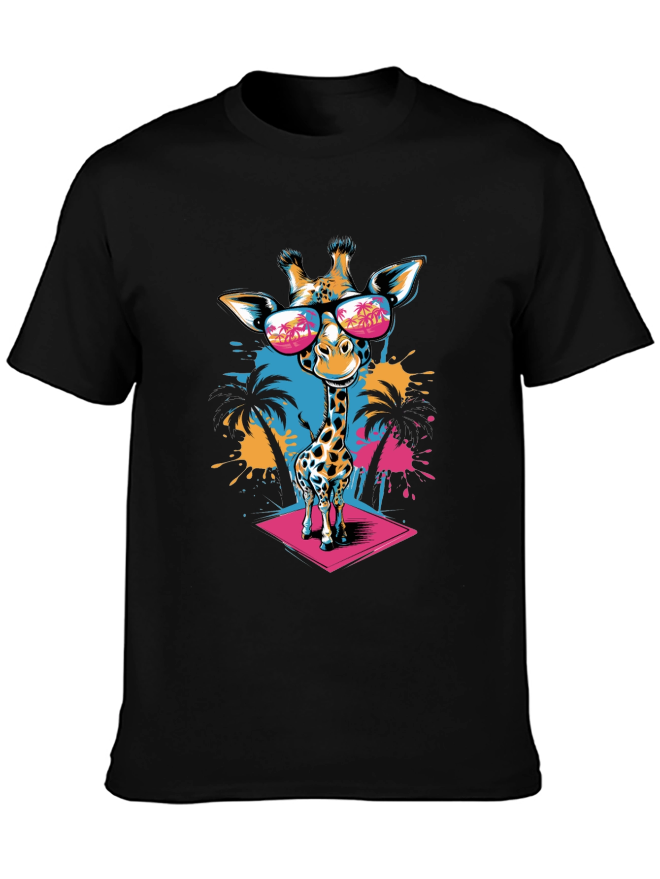 Cool Giraffe Graphic Tee - Tropical Vibes