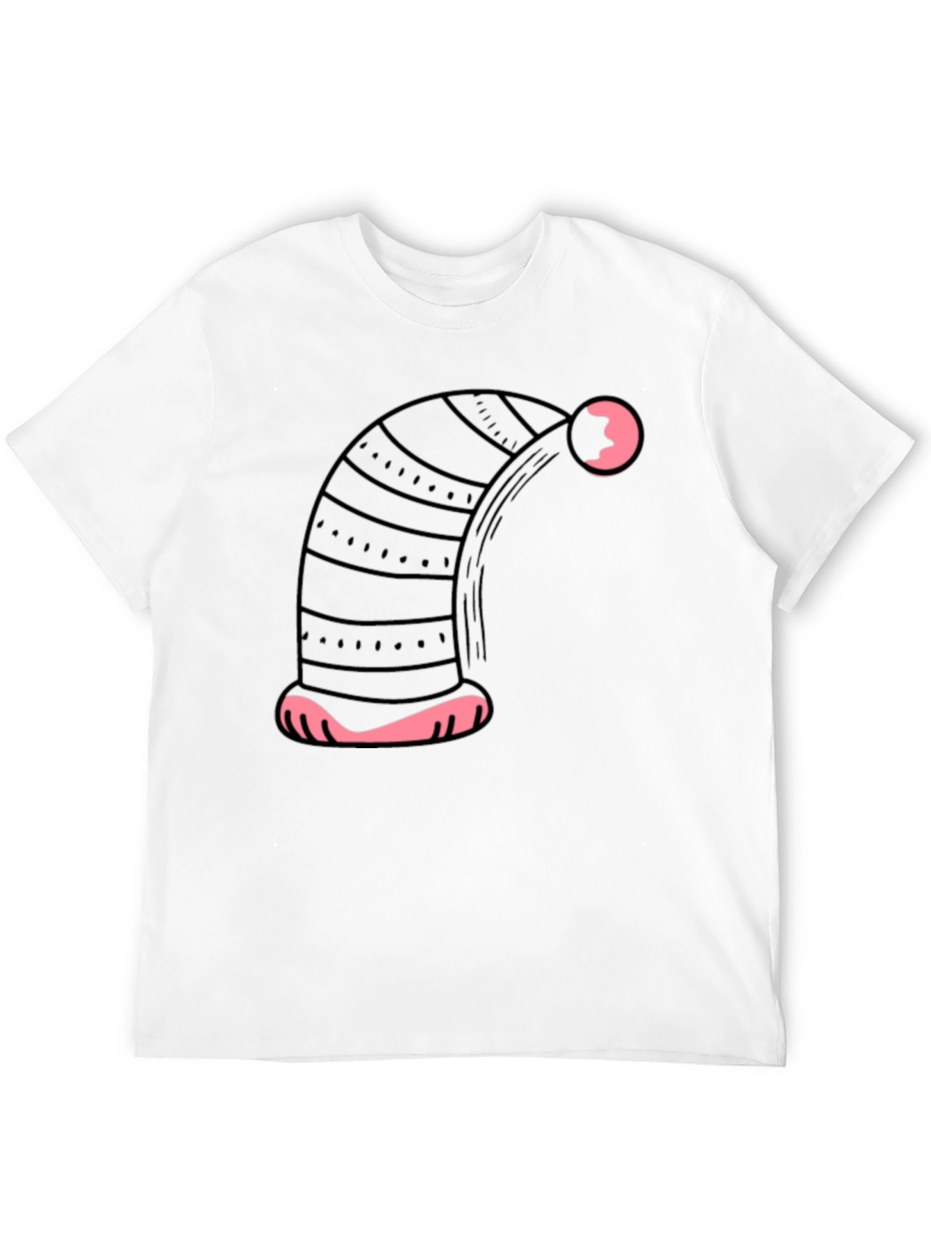 Novelty Black T-Shirt with Sleepy Nightcap Design