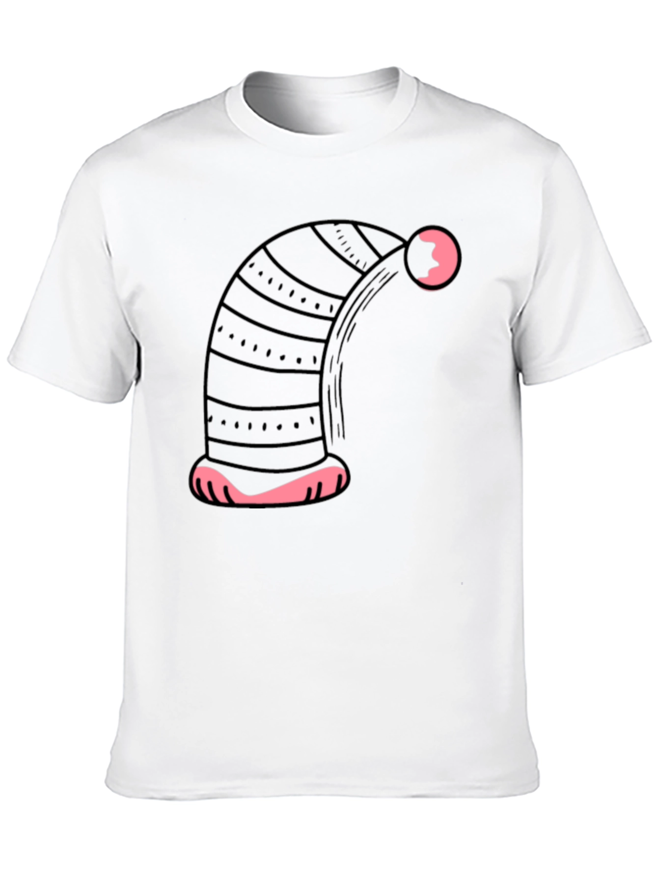 Novelty Black T-Shirt with Sleepy Nightcap Design
