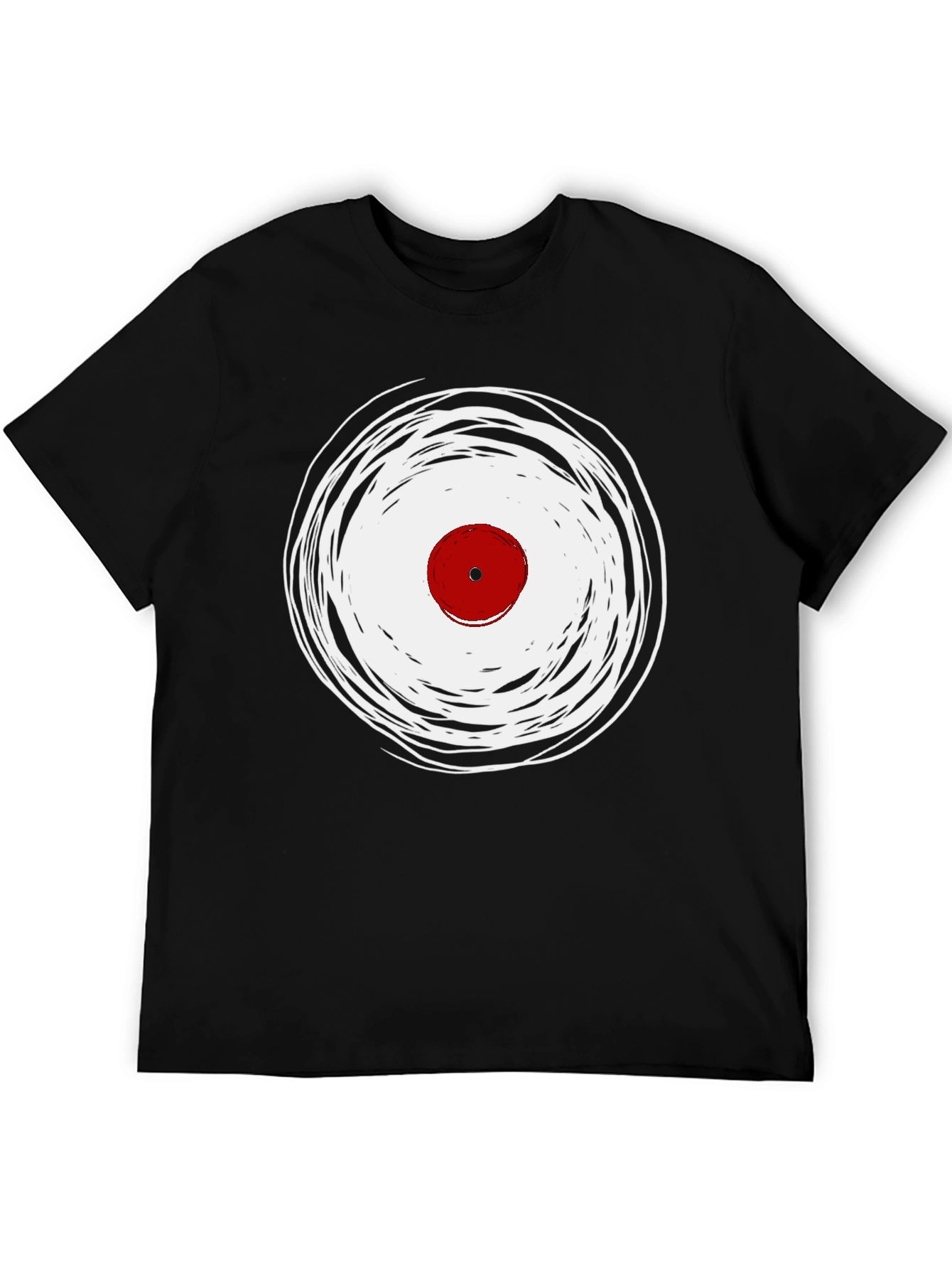 Abstract Vinyl Record Black T-Shirt