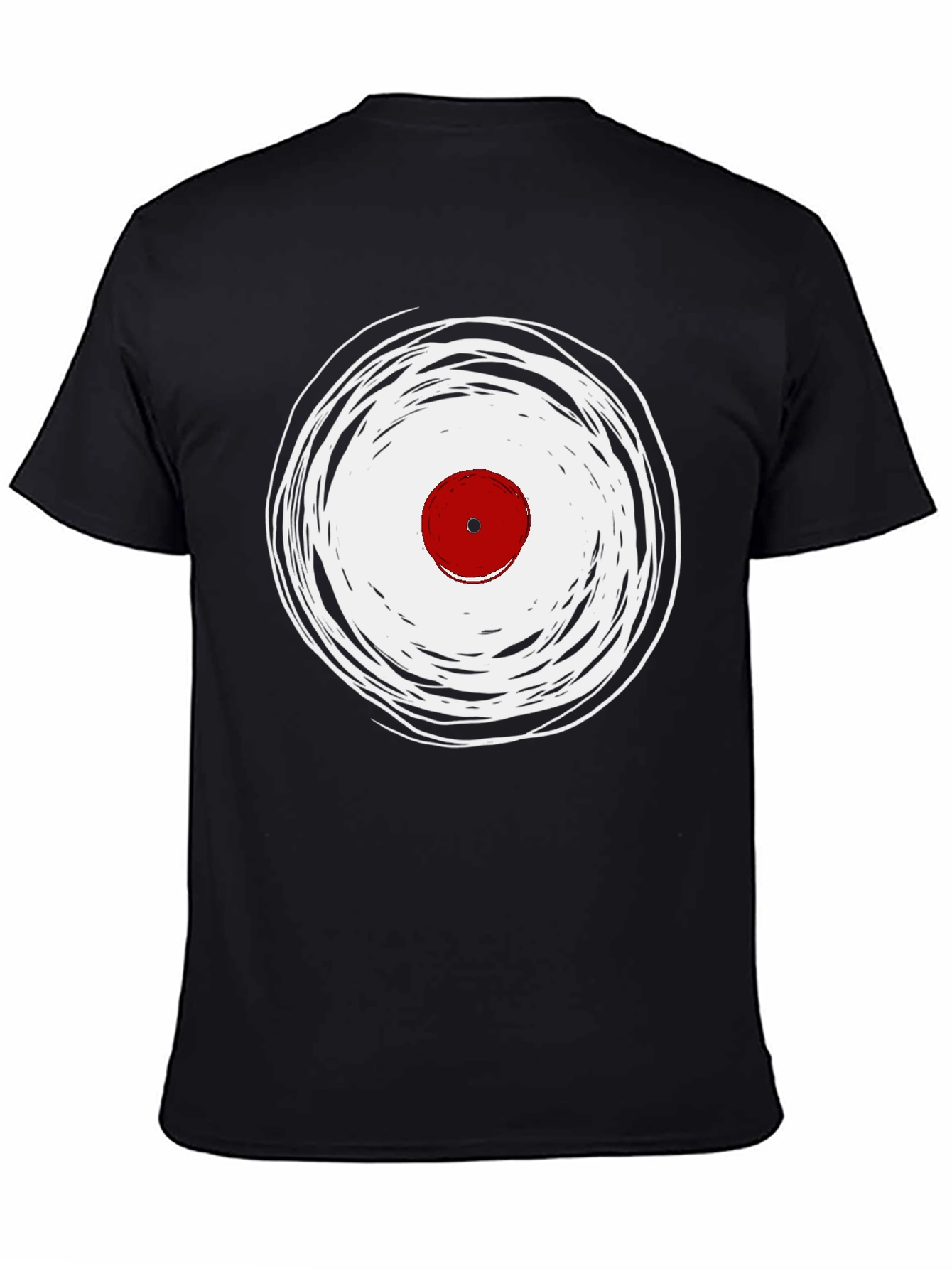 Abstract Vinyl Record Black T-Shirt