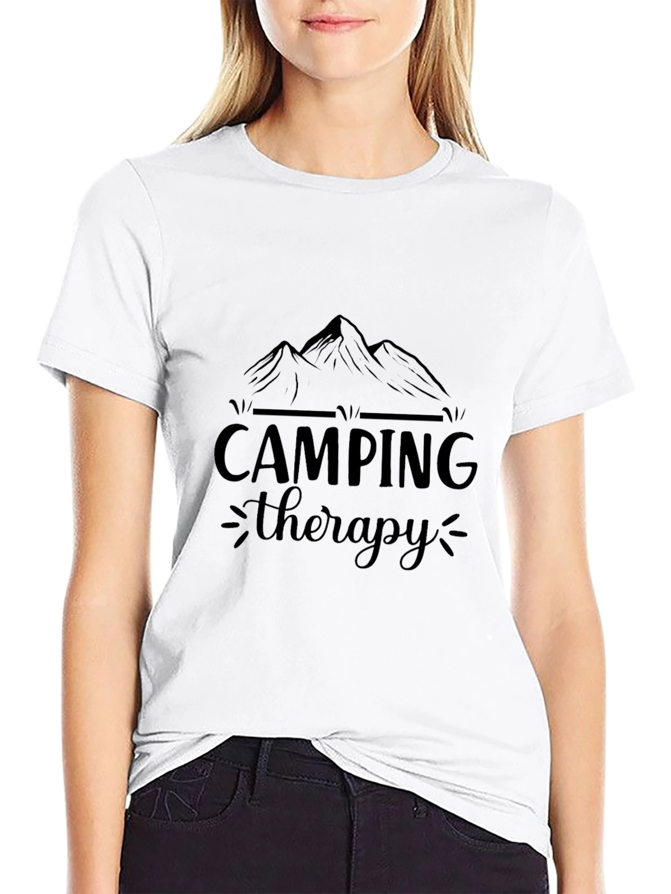 Camping Therapy Black Graphic Tee