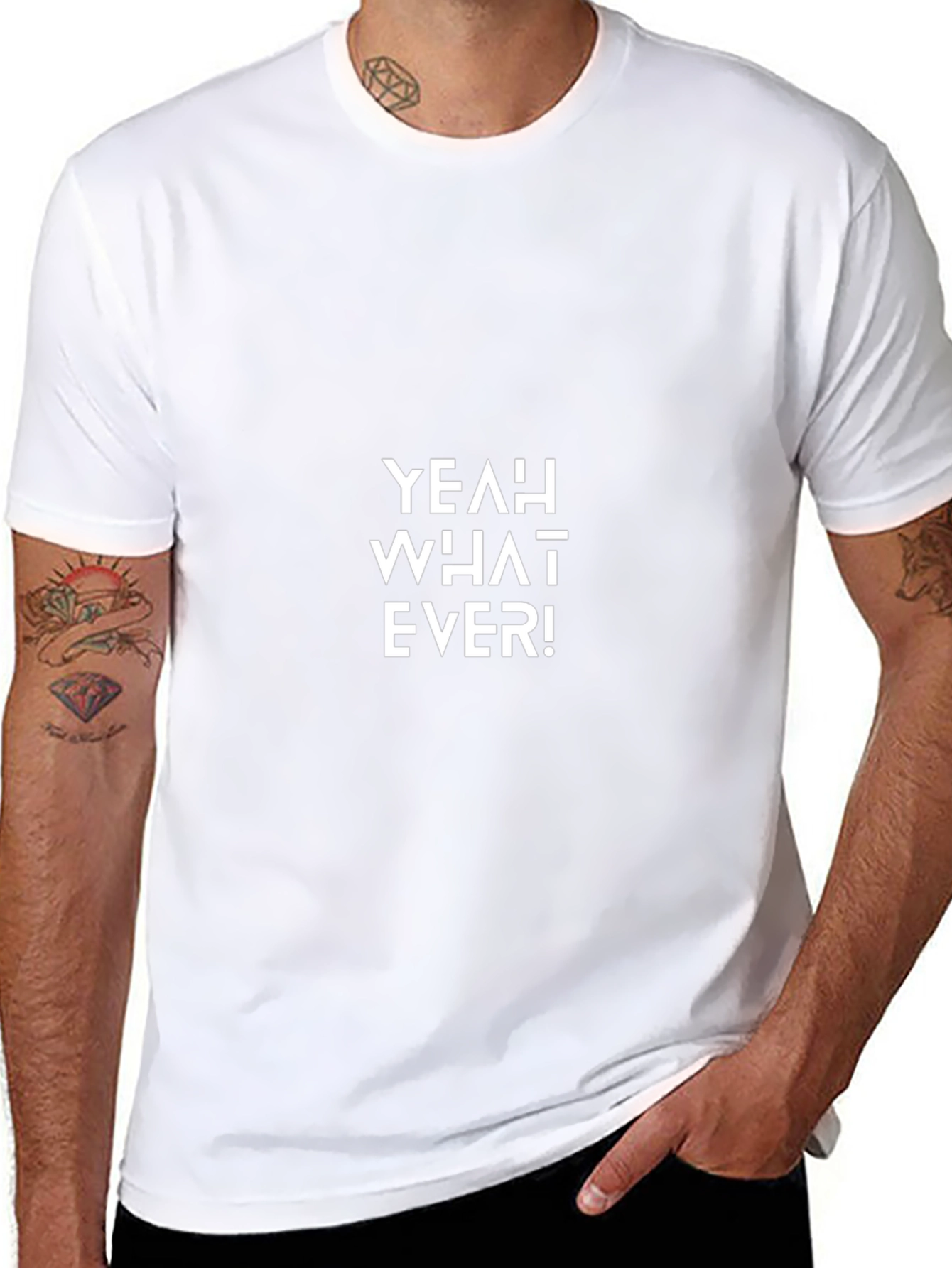 Yeah What Ever! Graphic Tee - Casual Black T-Shirt