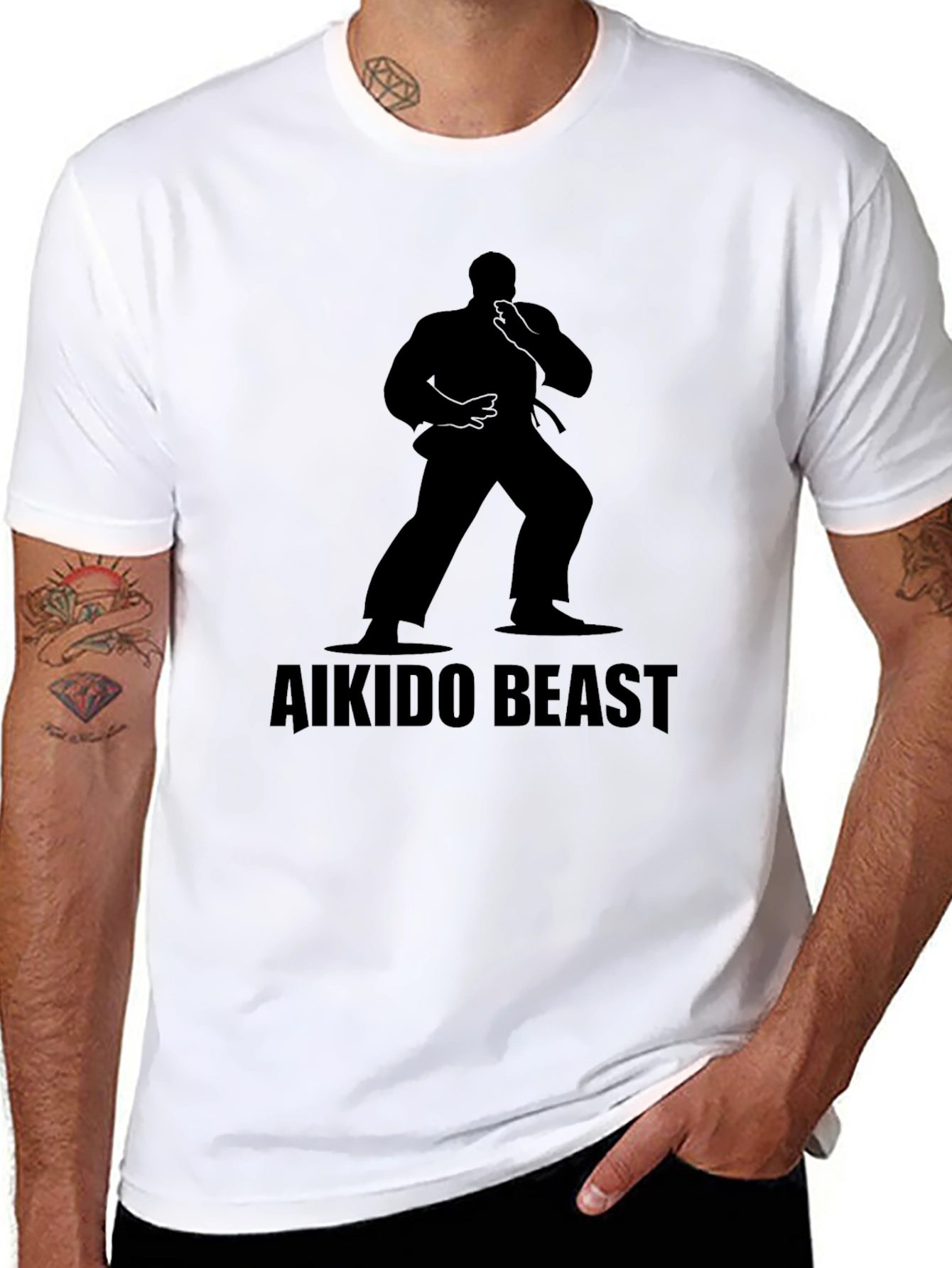 Aikido Beast Black T-Shirt - Martial Arts Design