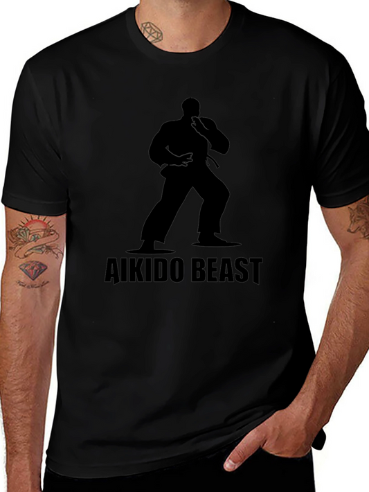 Aikido Beast Black T-Shirt - Martial Arts Design