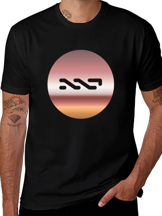 Abstract Logo Graphic Tee - Stylish Black T-Shirt