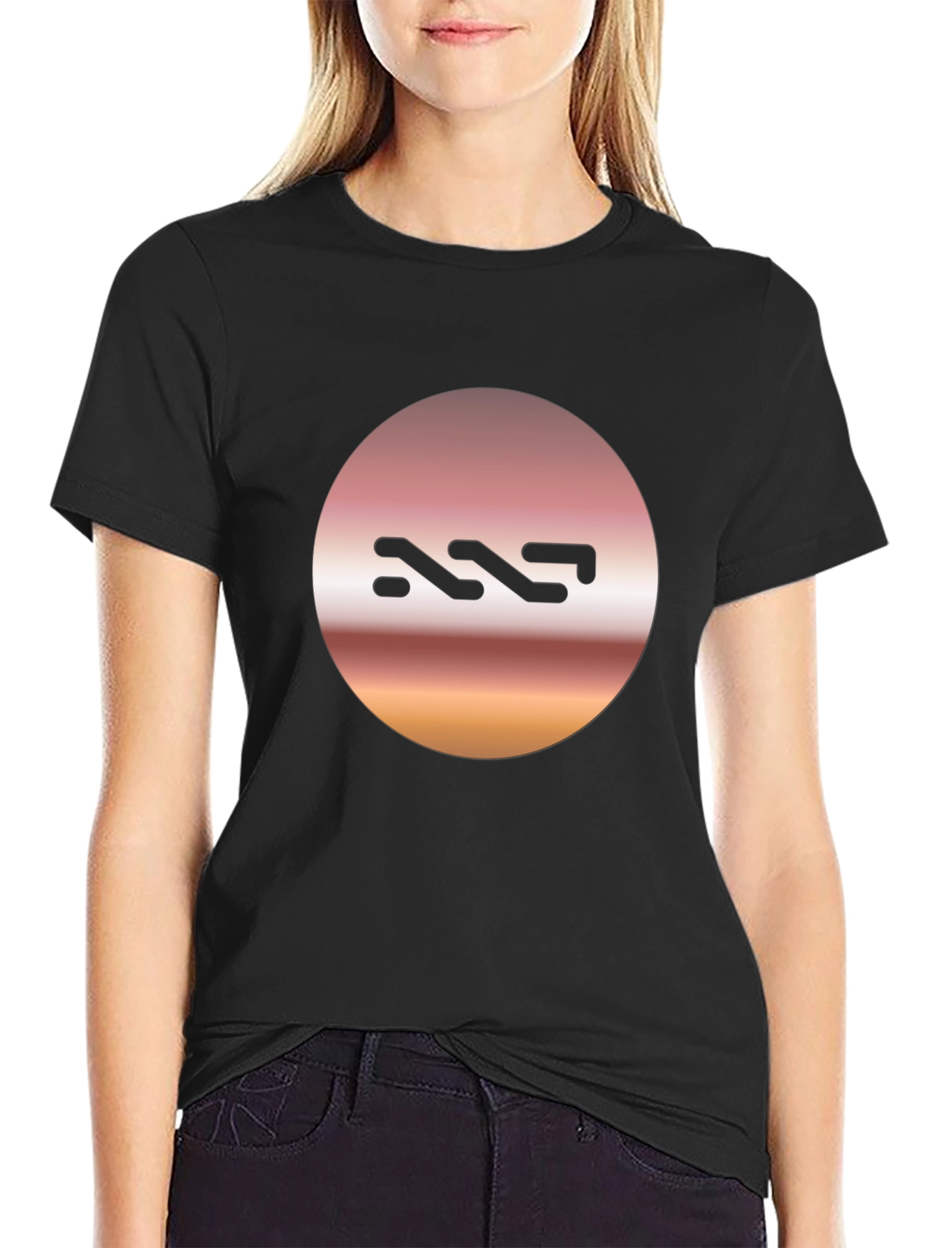 Abstract Logo Graphic Tee - Stylish Black T-Shirt