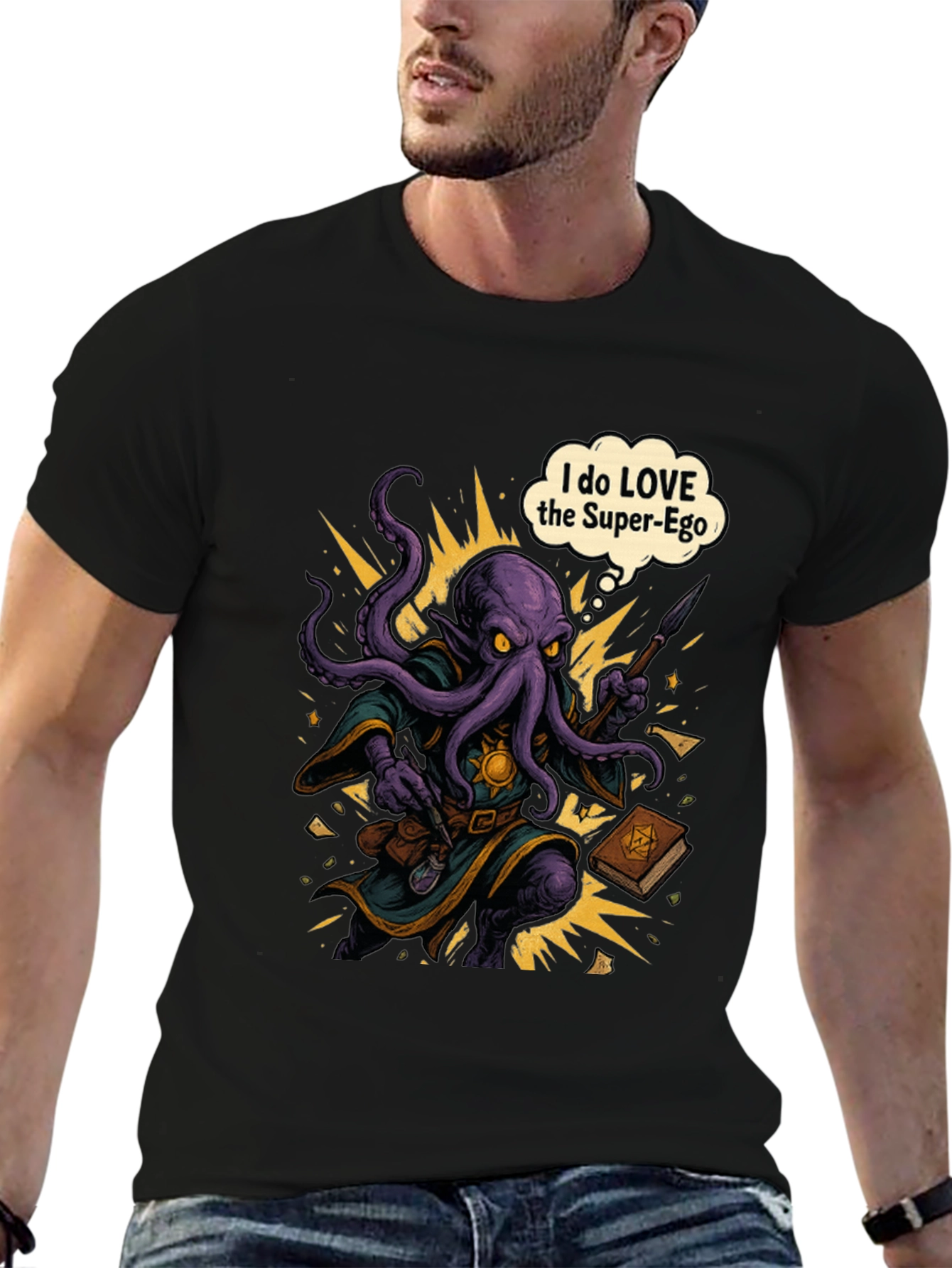 Super-Ego Octopus Wizard Graphic T-Shirt