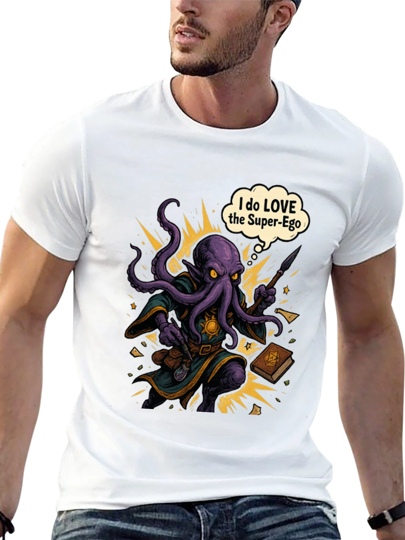 Super-Ego Octopus Wizard Graphic T-Shirt