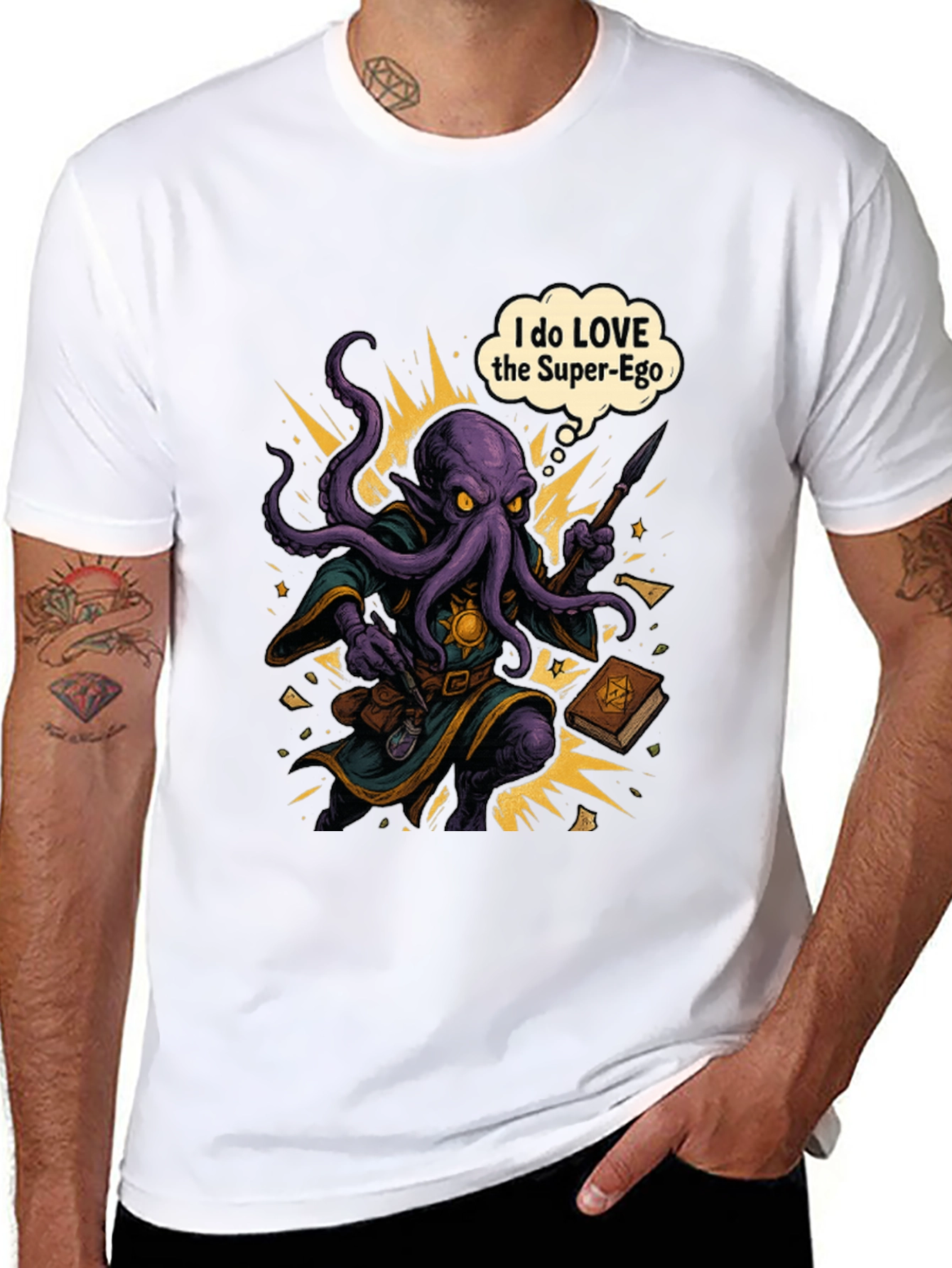 Super-Ego Octopus Wizard Graphic T-Shirt