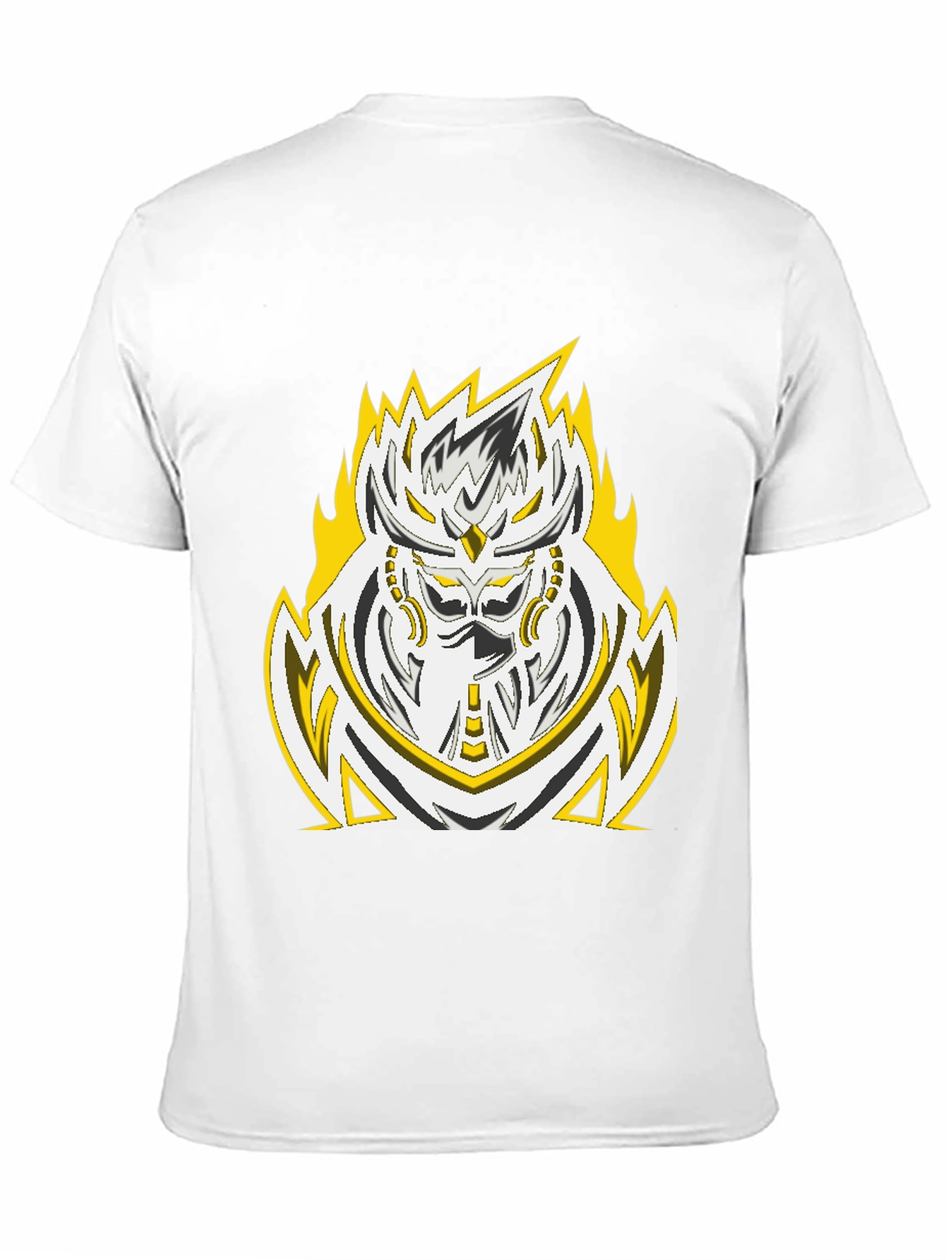 Fiery Warrior Graphic Tee - Black Cotton Blend