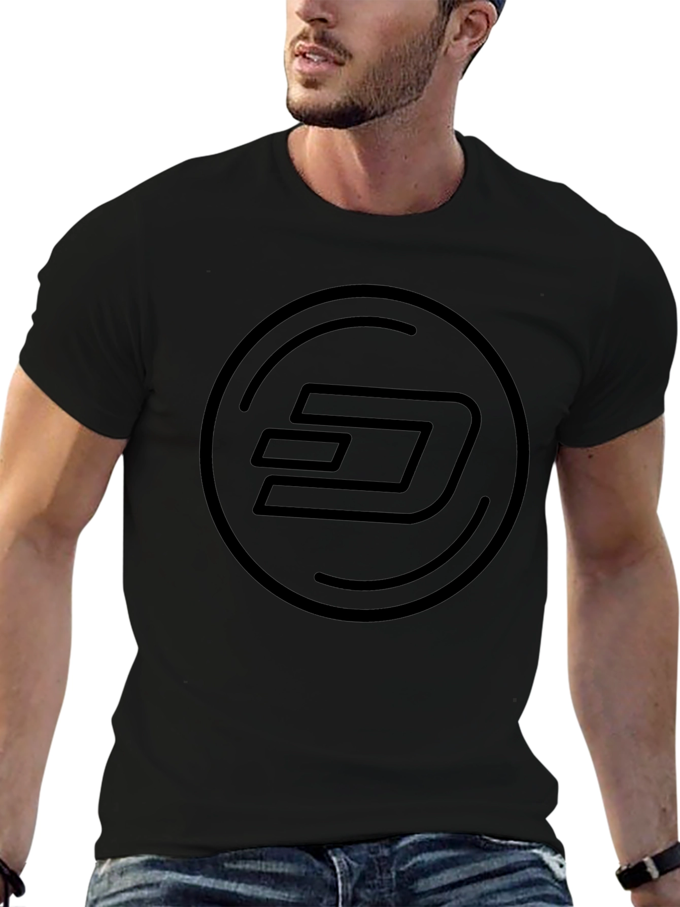 Black Dash Logo T-Shirt - Crypto Currency Style