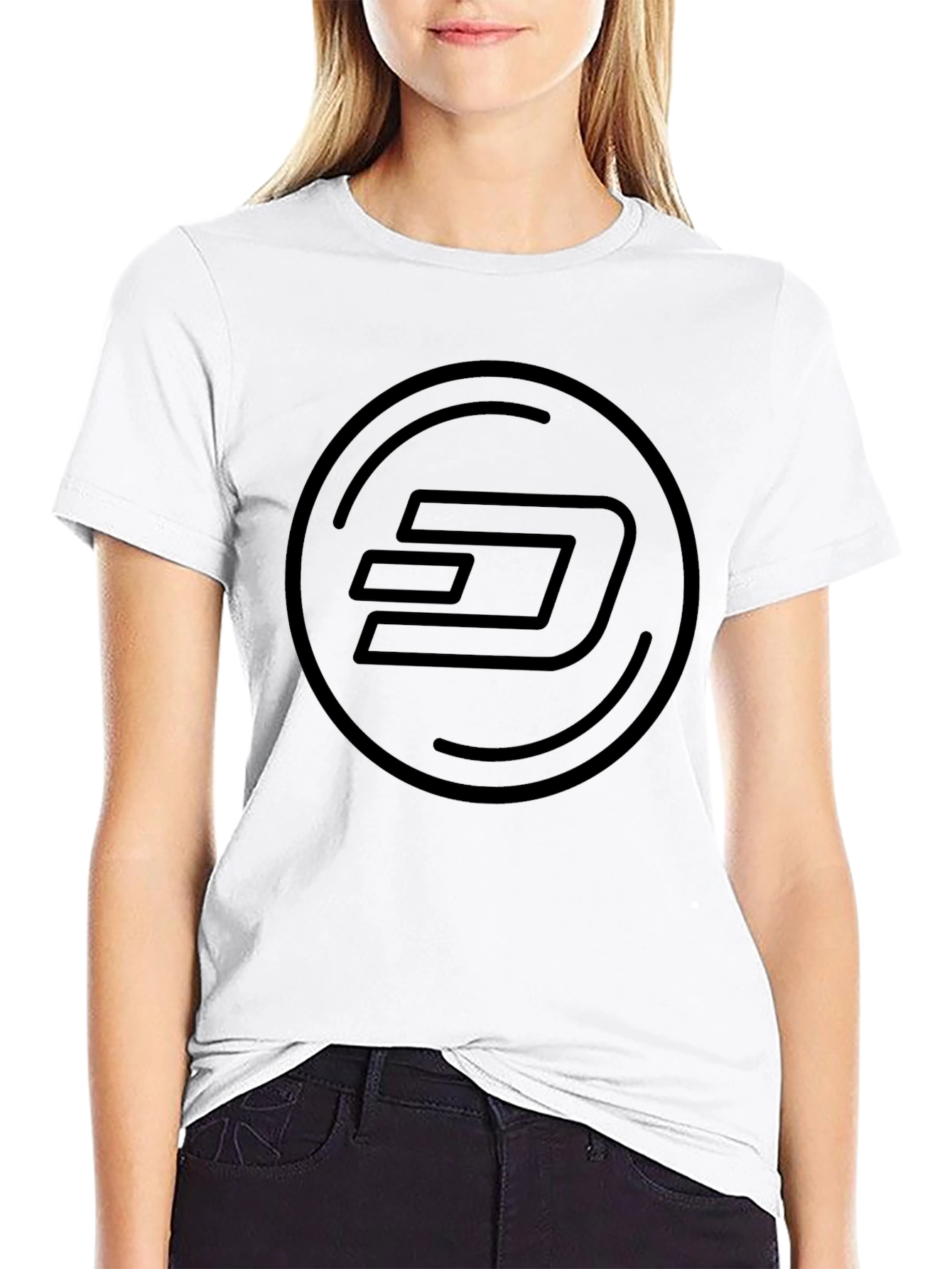 Black Dash Logo T-Shirt - Crypto Currency Style