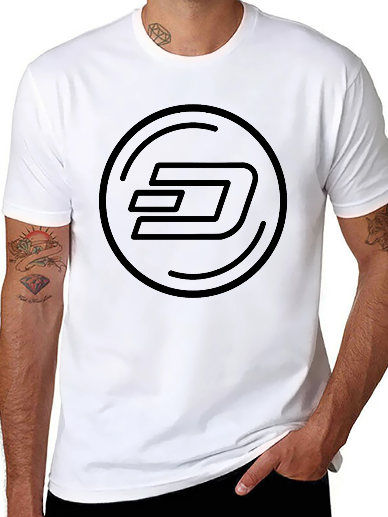 Black Dash Logo T-Shirt - Crypto Currency Style