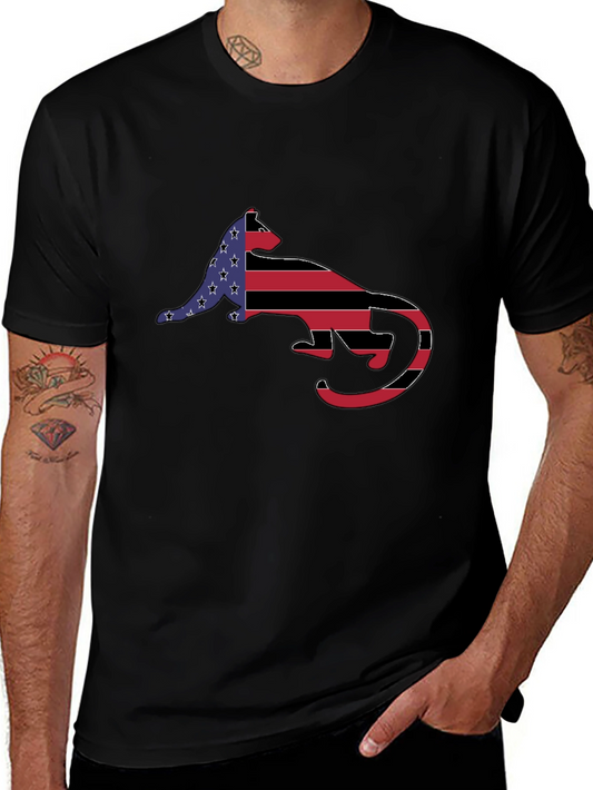 American Flag Otter Graphic T-Shirt