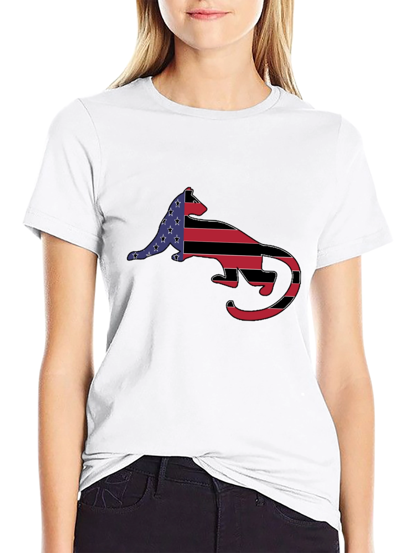 American Flag Otter Graphic T-Shirt