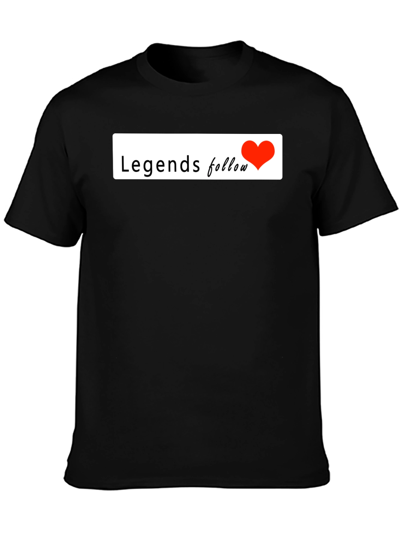 Legends Follow Heart Graphic Black T-Shirt