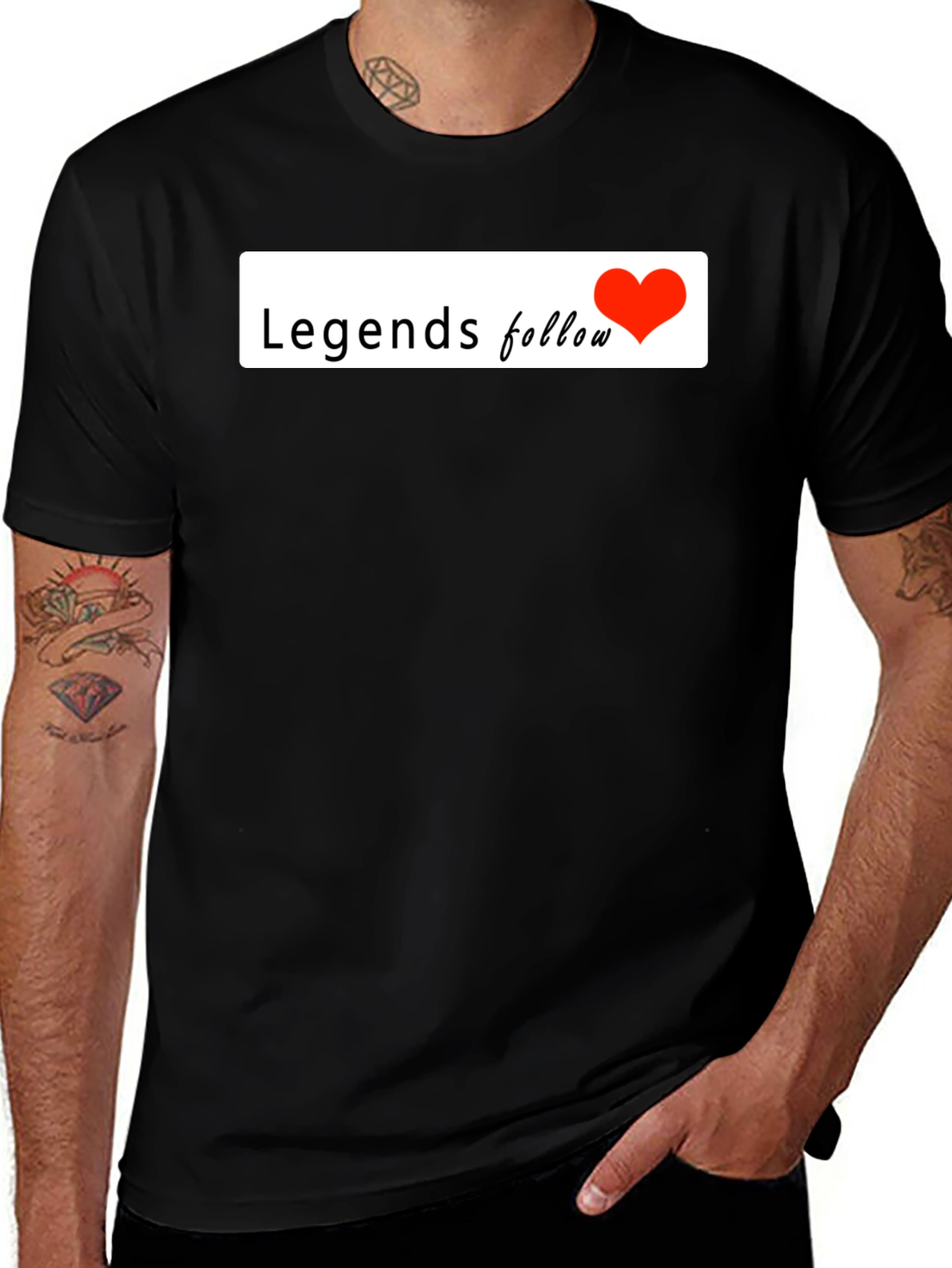 Legends Follow Heart Graphic Black T-Shirt