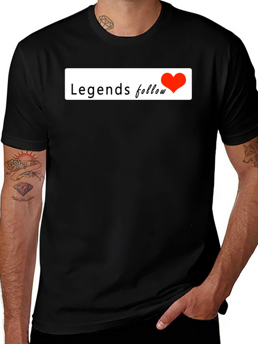 Legends Follow Heart Graphic Black T-Shirt