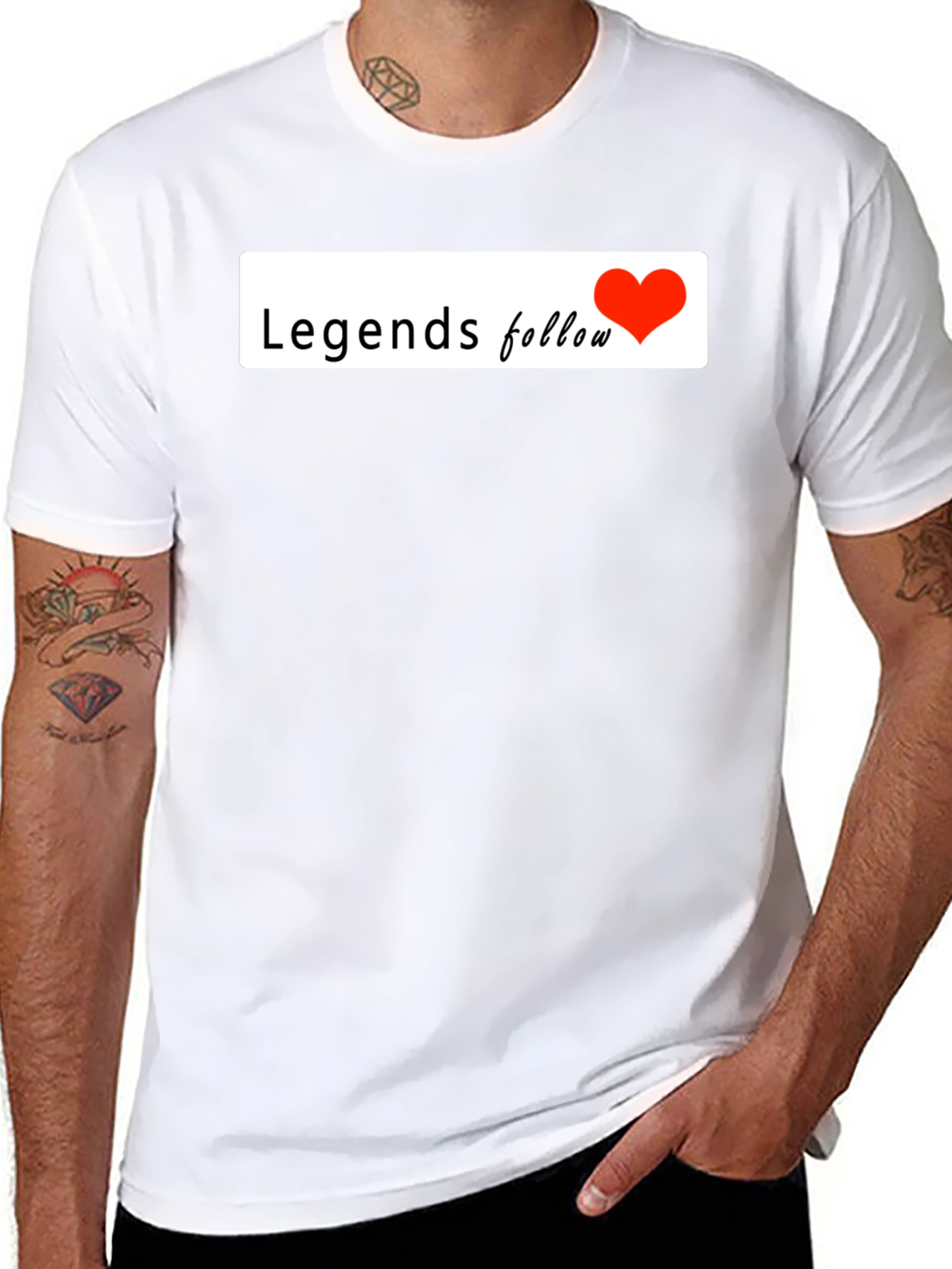 Legends Follow Heart Graphic Black T-Shirt