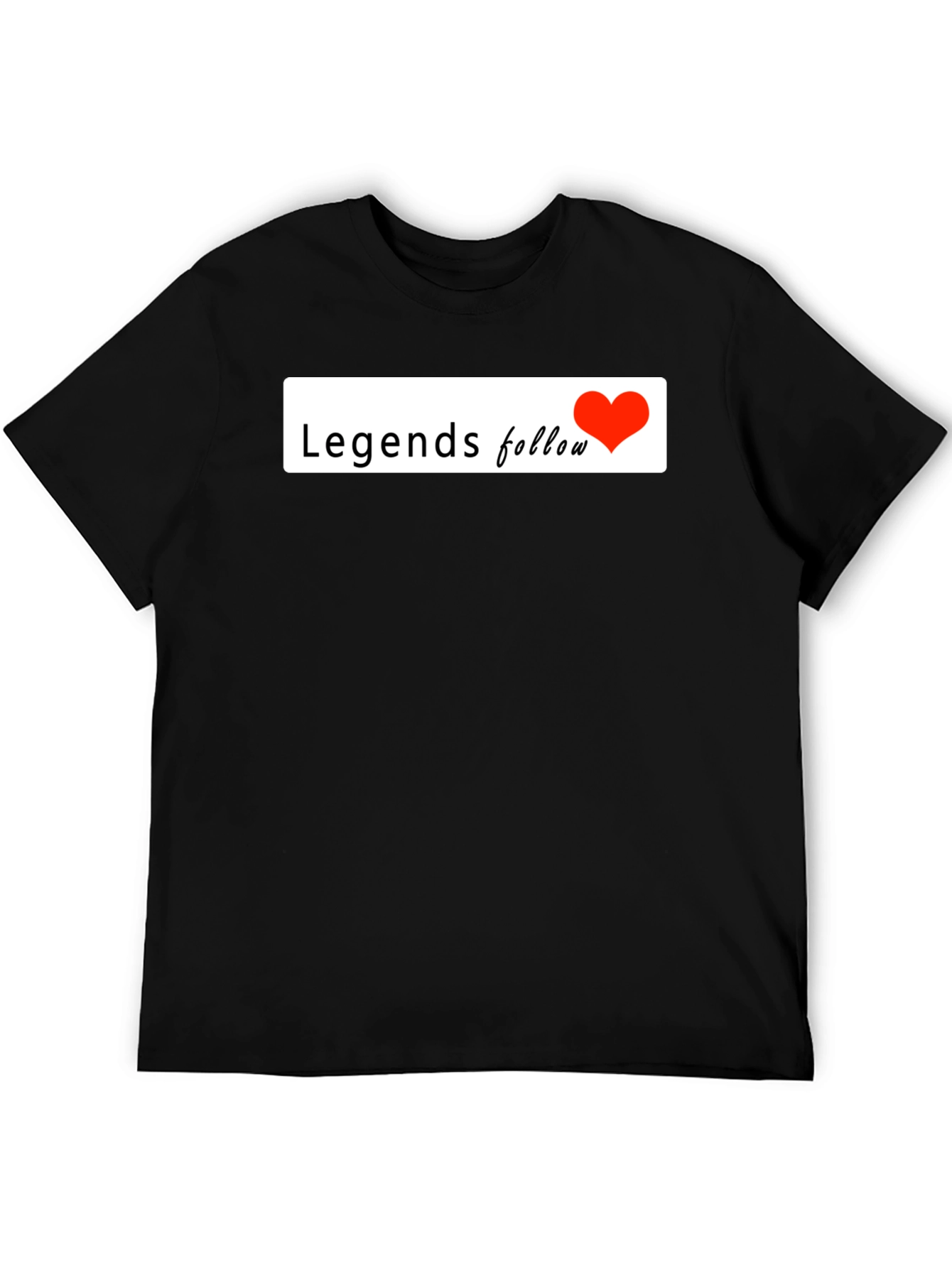 Legends Follow Heart Graphic Black T-Shirt