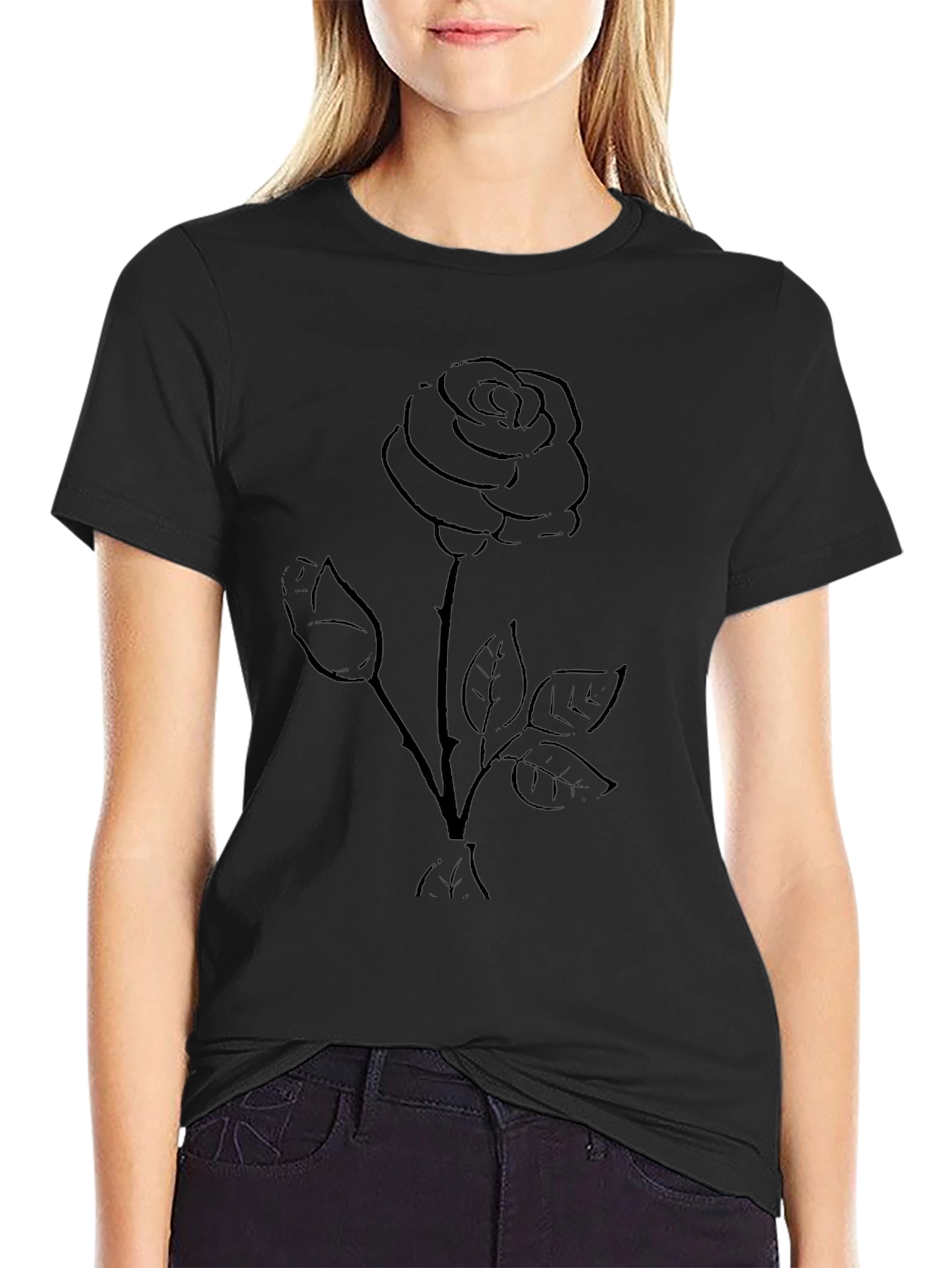 Black Rose Graphic Tee - Stylish Casual Wear