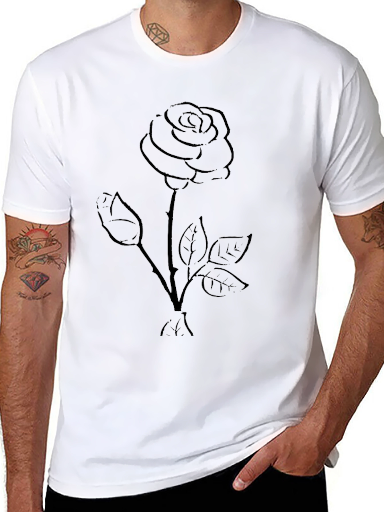 Black Rose Graphic Tee - Stylish Casual Wear