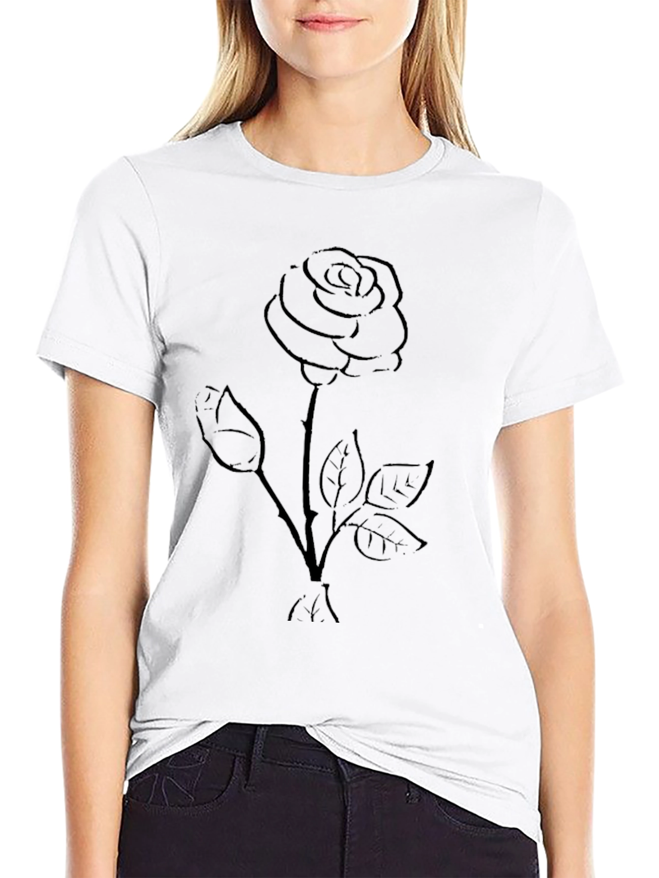 Black Rose Graphic Tee - Stylish Casual Wear