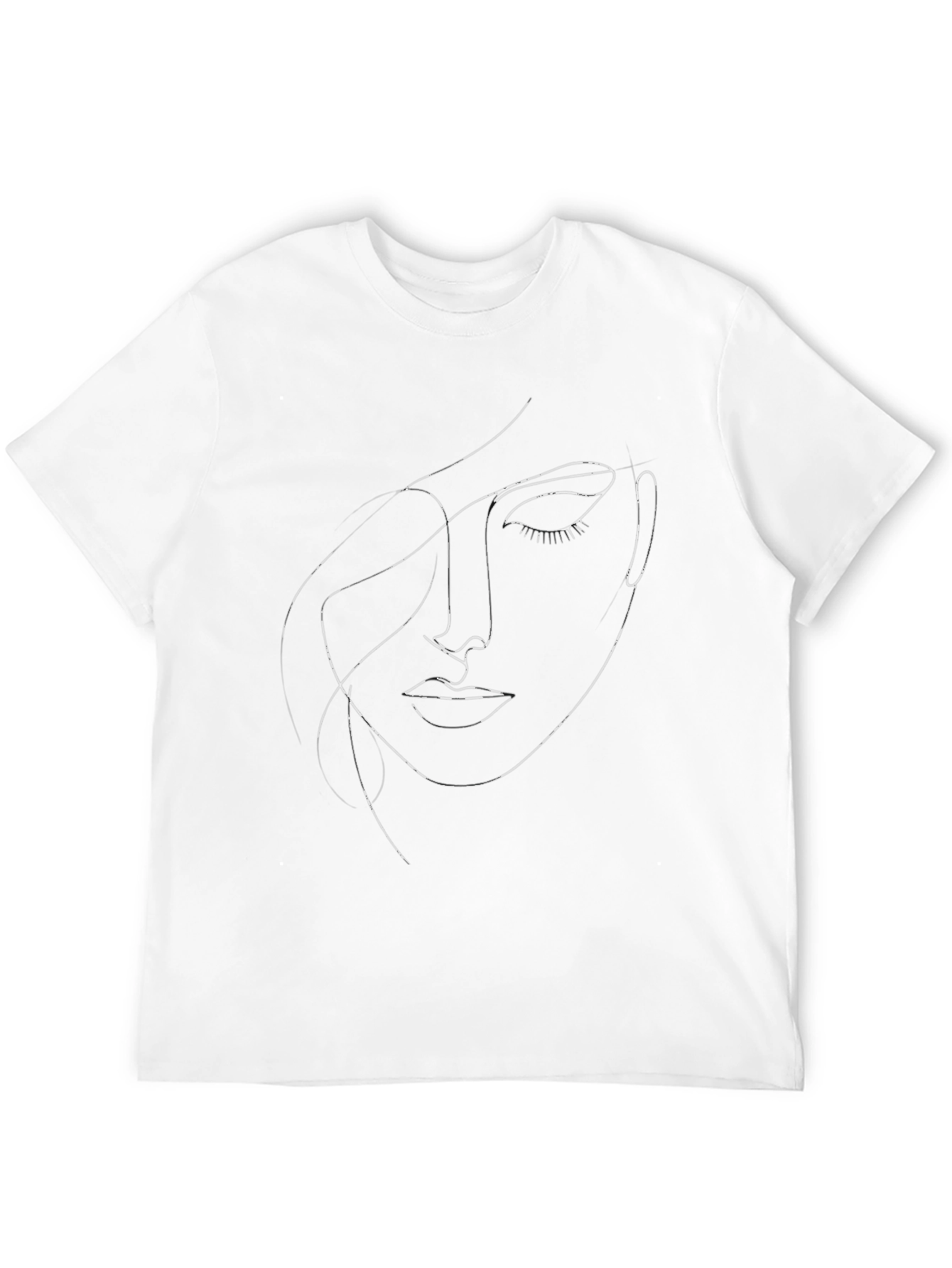 Abstract Face Line Art Graphic T-Shirt