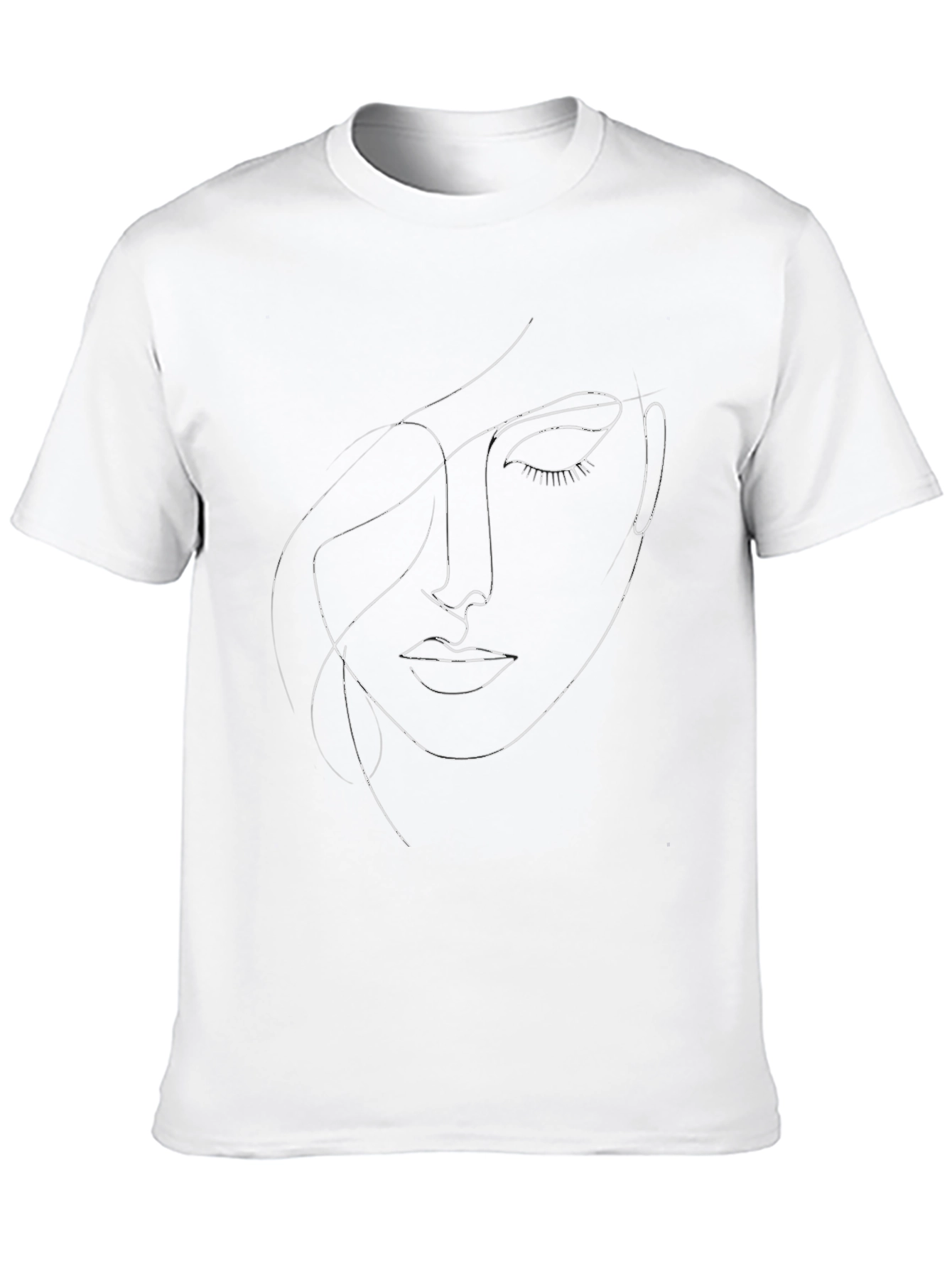 Abstract Face Line Art Graphic T-Shirt