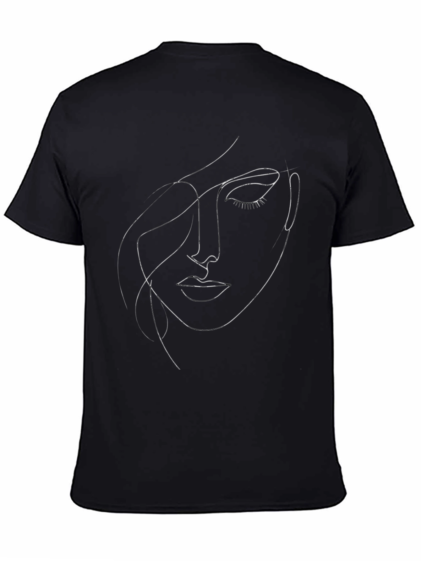 Abstract Face Line Art Graphic T-Shirt