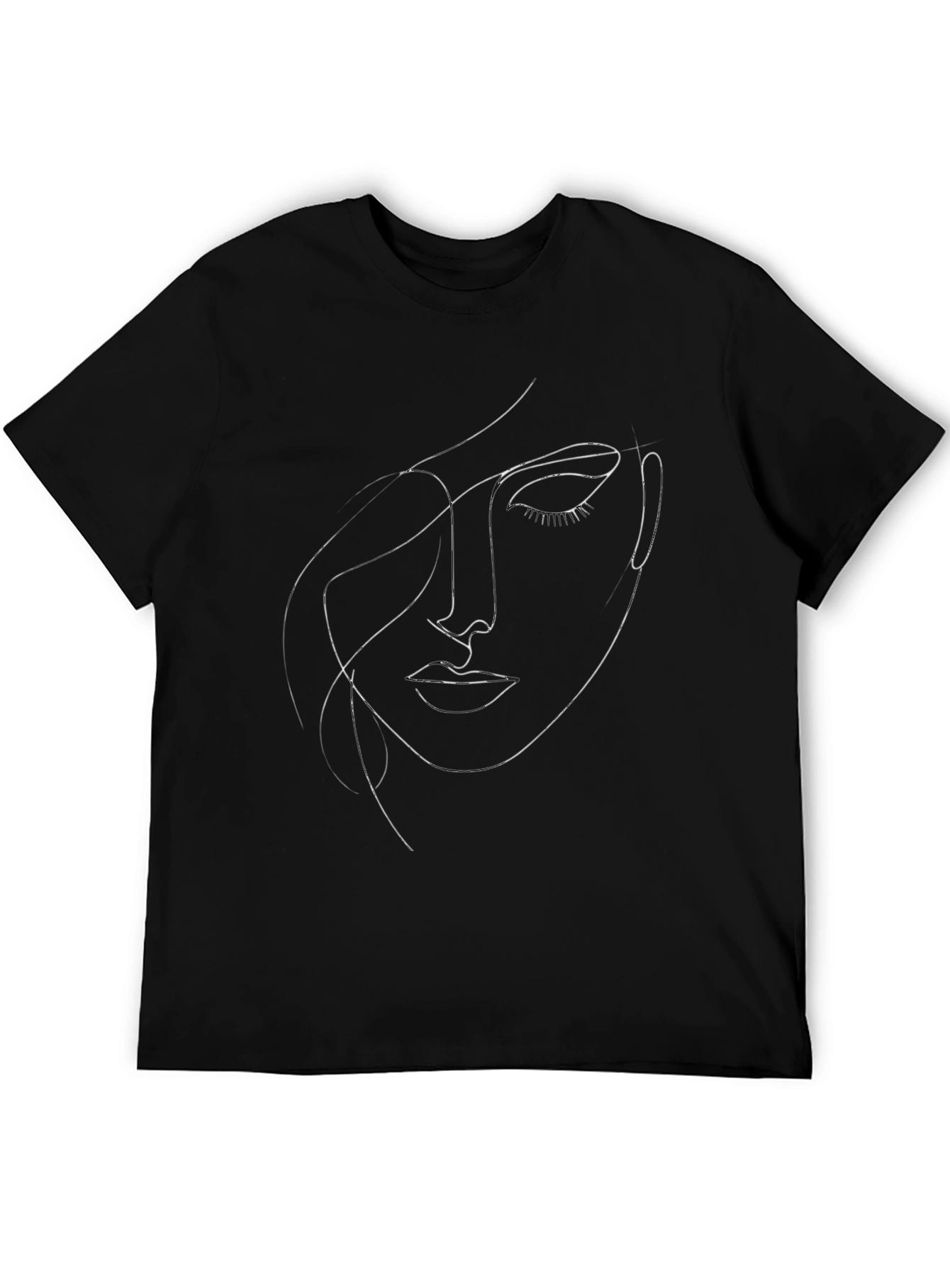 Abstract Face Line Art Graphic T-Shirt